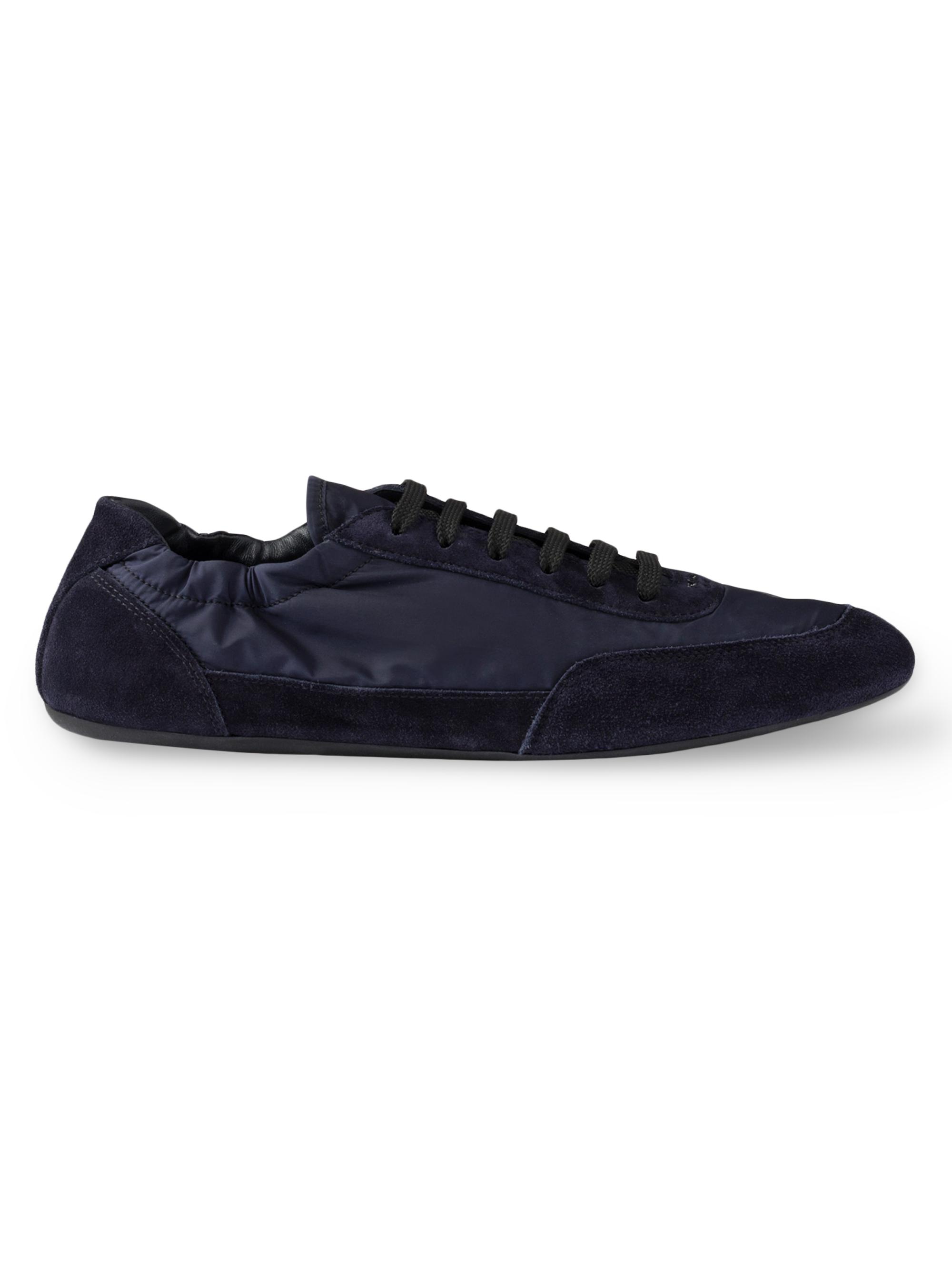 Prada Women's Collapse Re-Nylon and Suede Sneakers - Blue