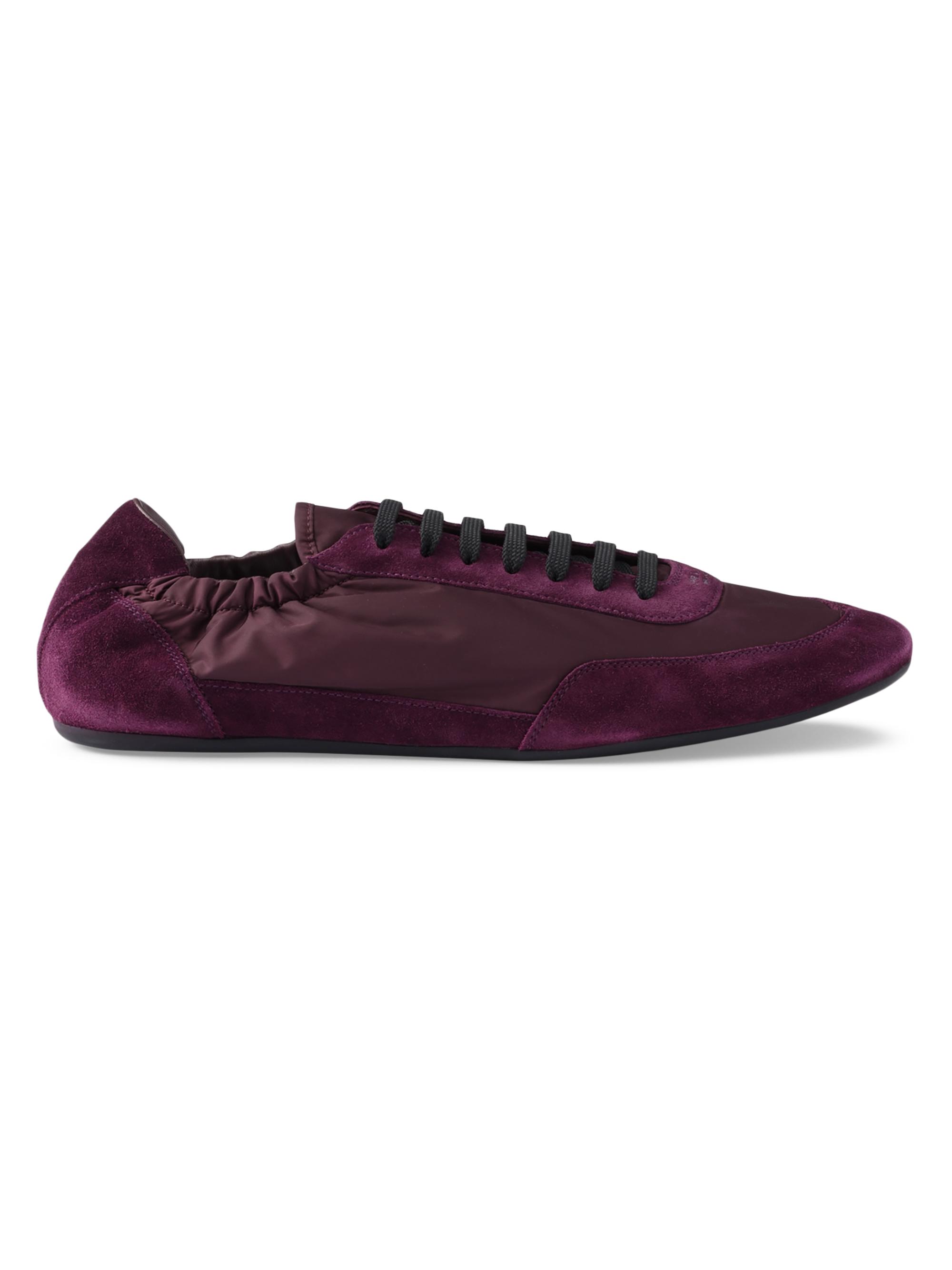 Prada Women's Collapse Re-Nylon and Suede Sneakers - Purple
