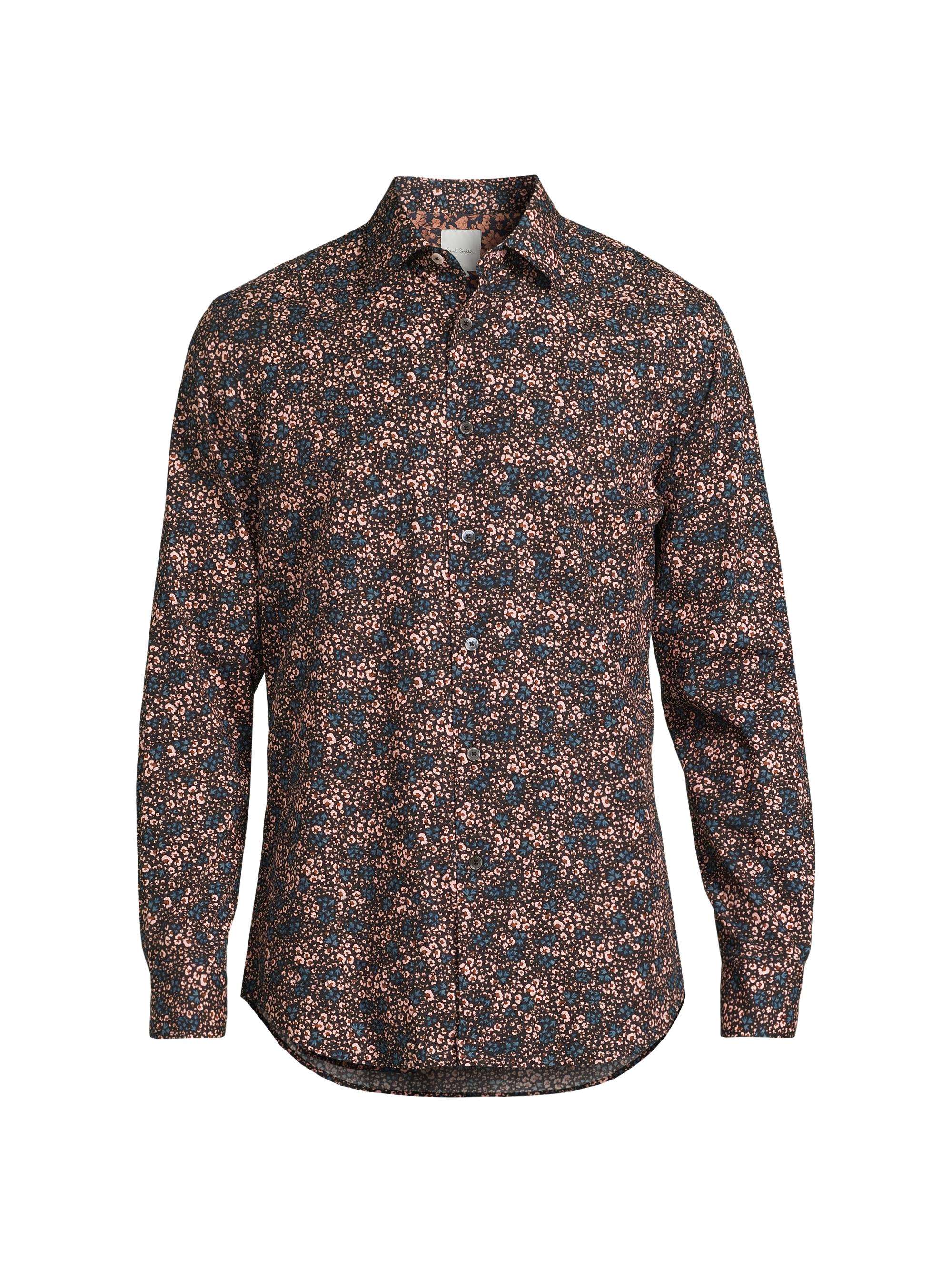 Paul Smith Men's Tailored Printed Button-Front Shirt - Pink