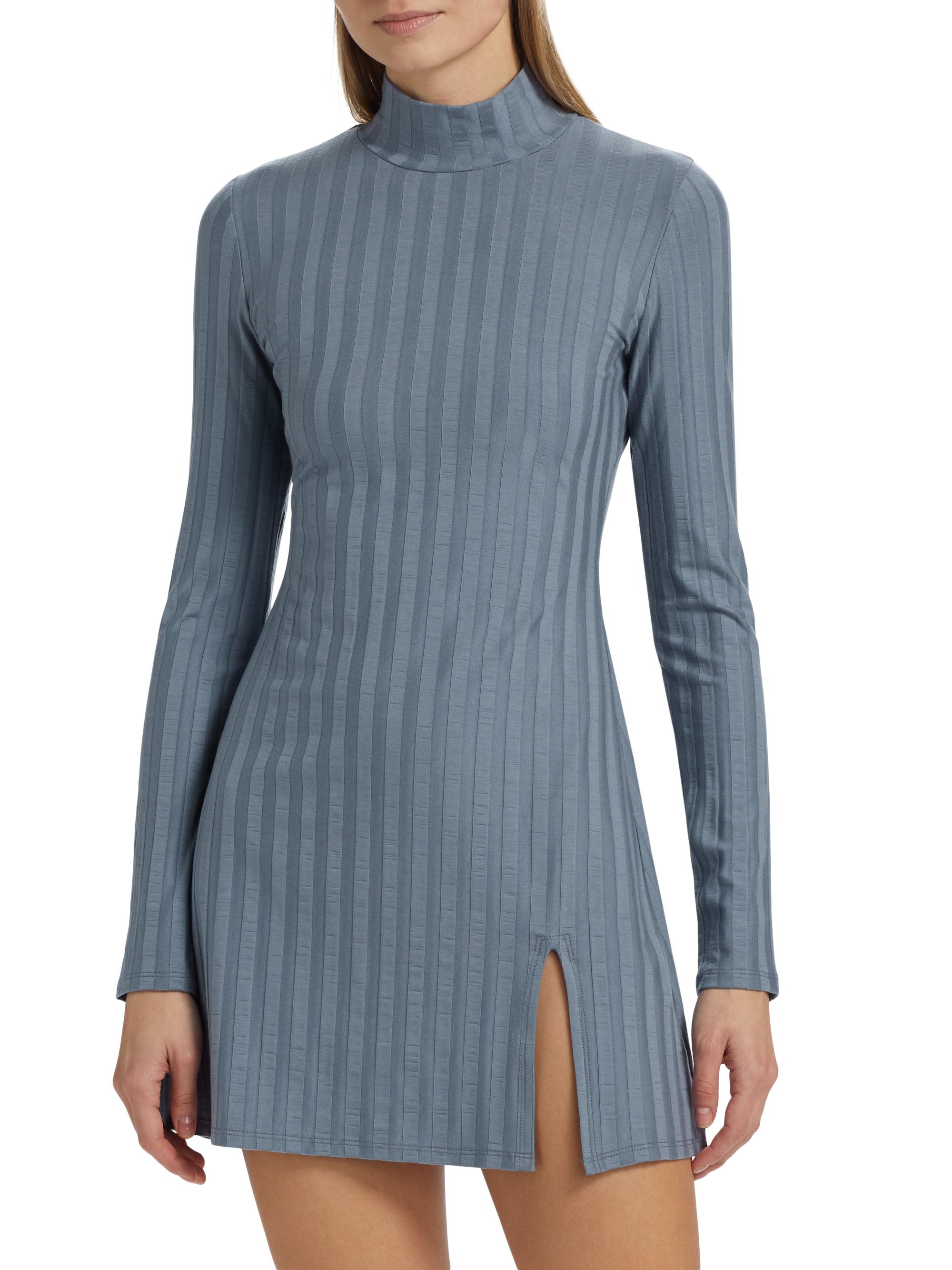 blue dress knit Light Blue Knit Off Shoulder Boucle Maxi Dress main image 1