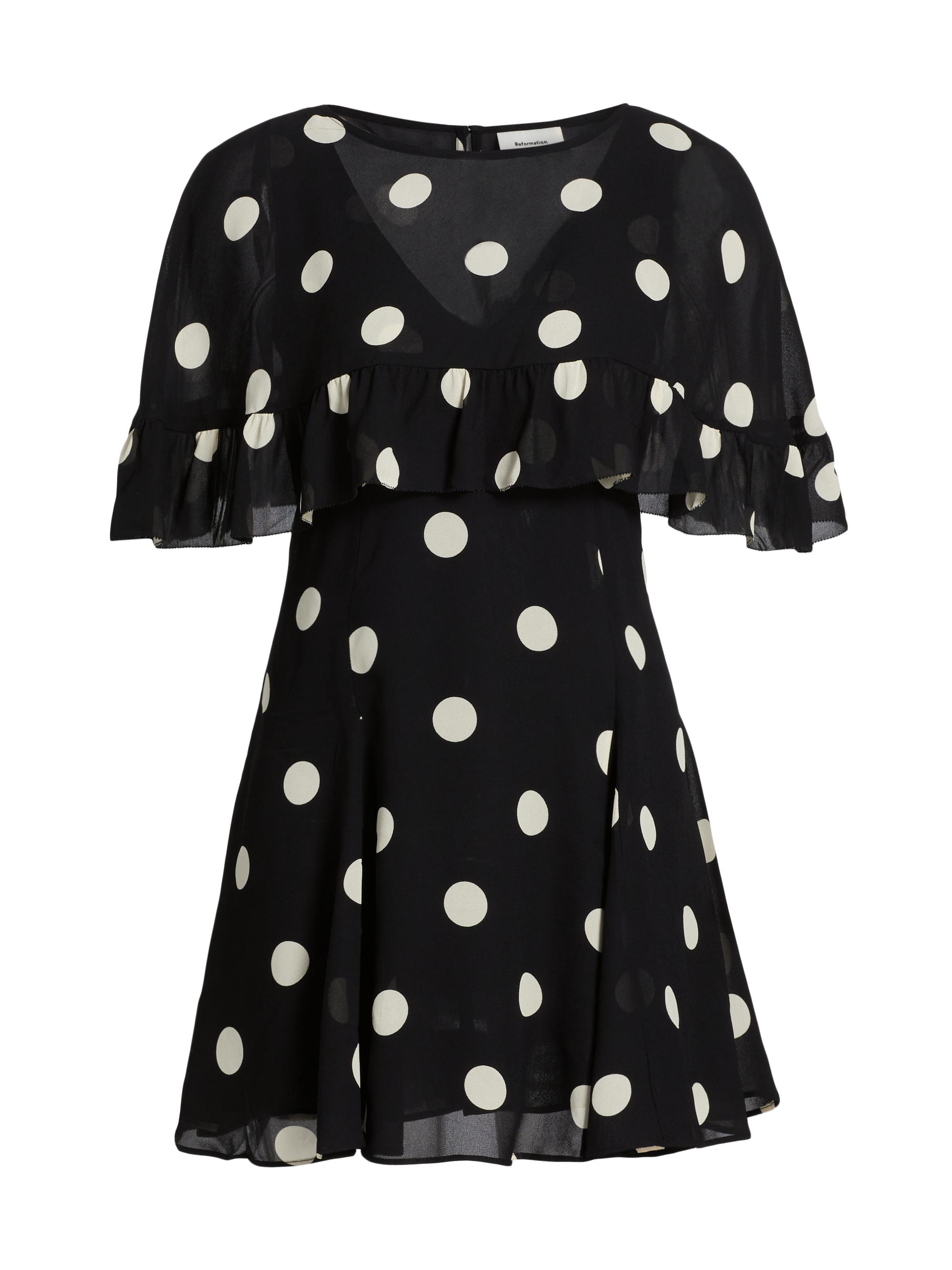 Reformation Women's Zelena Two-Piece A-Line Minidress & Shawl - Moon Dot