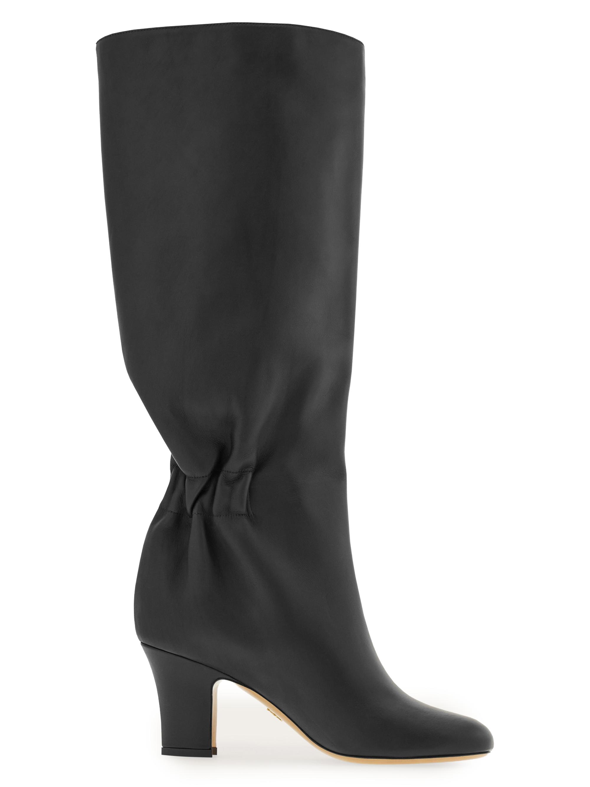 FERRAGAMO Women's Jannette 70MM Leather Block-Heel Boots - Nero