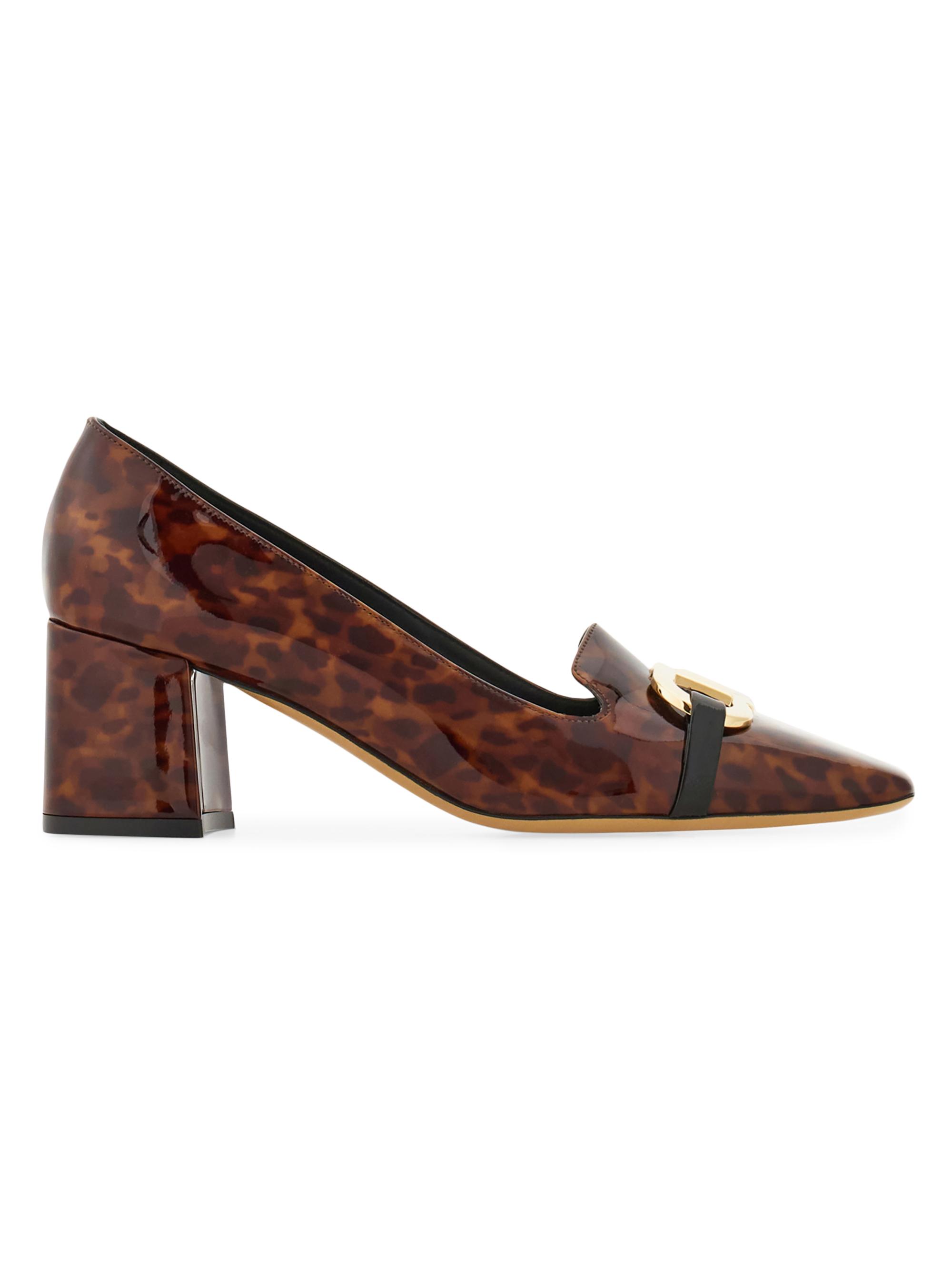 FERRAGAMO Women's Mirelle 60MM Gancini-Accented Patent Leather Pumps - Brown