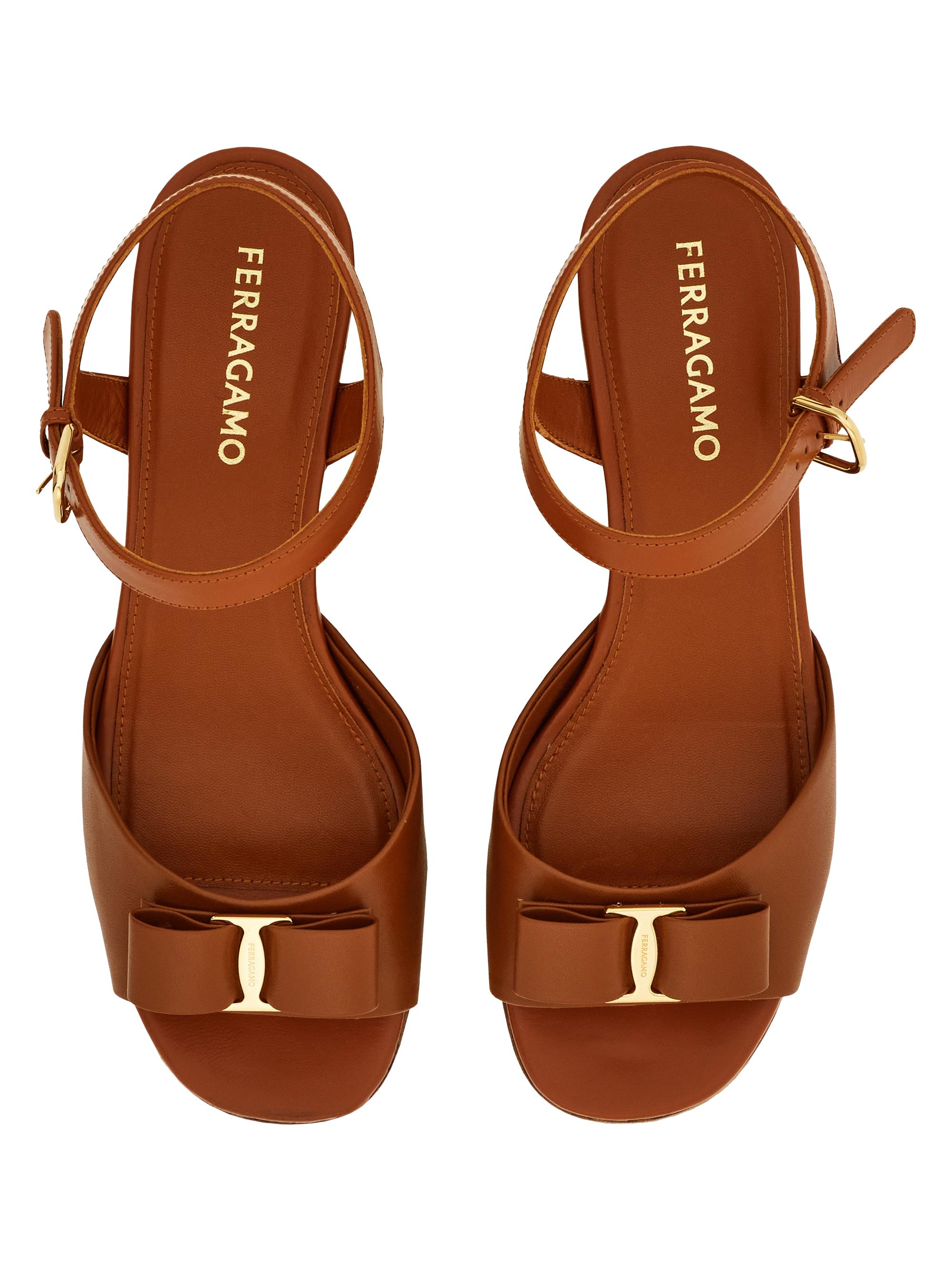 FERRAGAMO Selna 70MM Leather Wedge Sandals | Saks Fifth Avenue