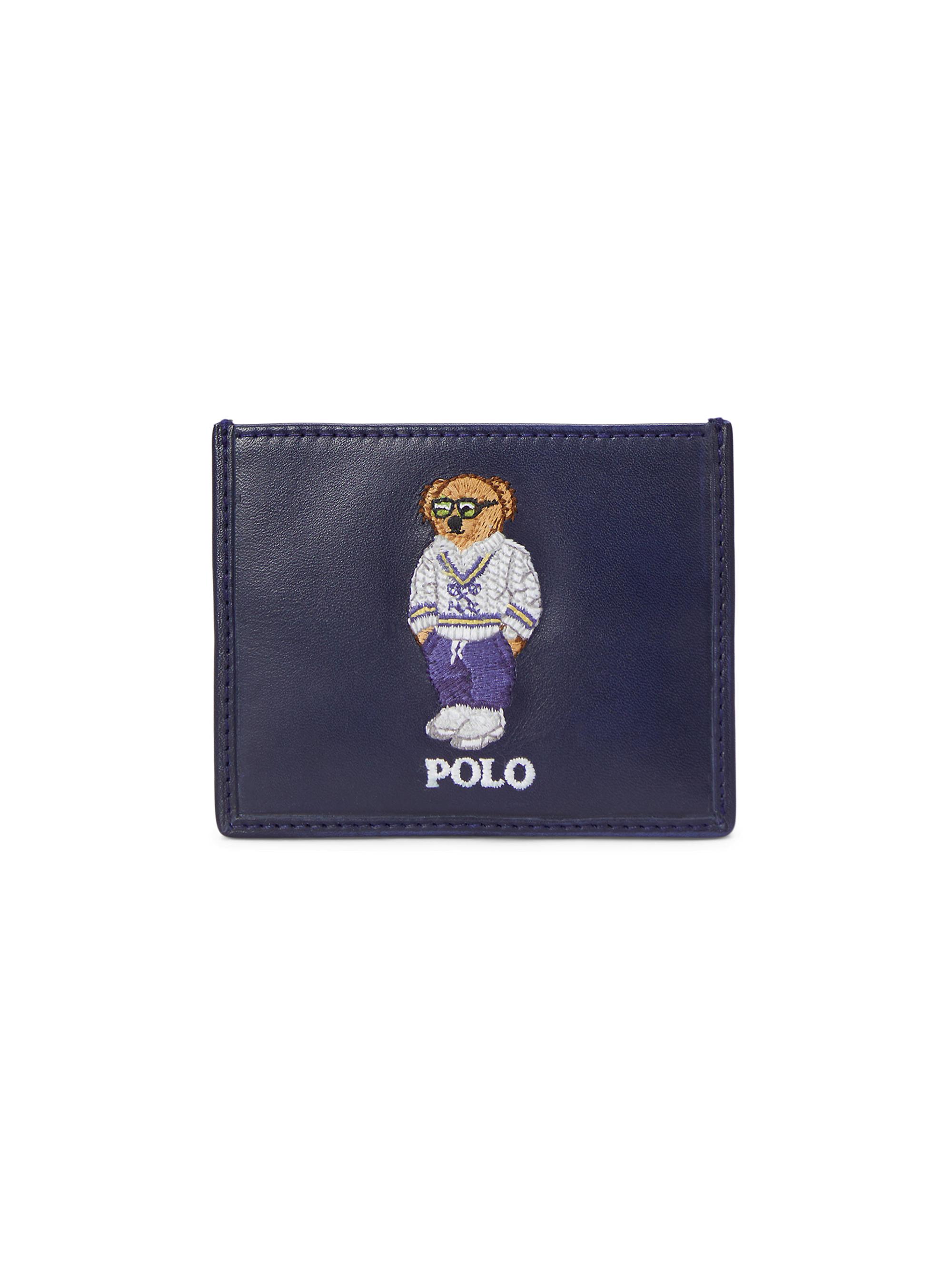 Polo Ralph Lauren Men's Polo Bear Leather Card Case - Newport Navy