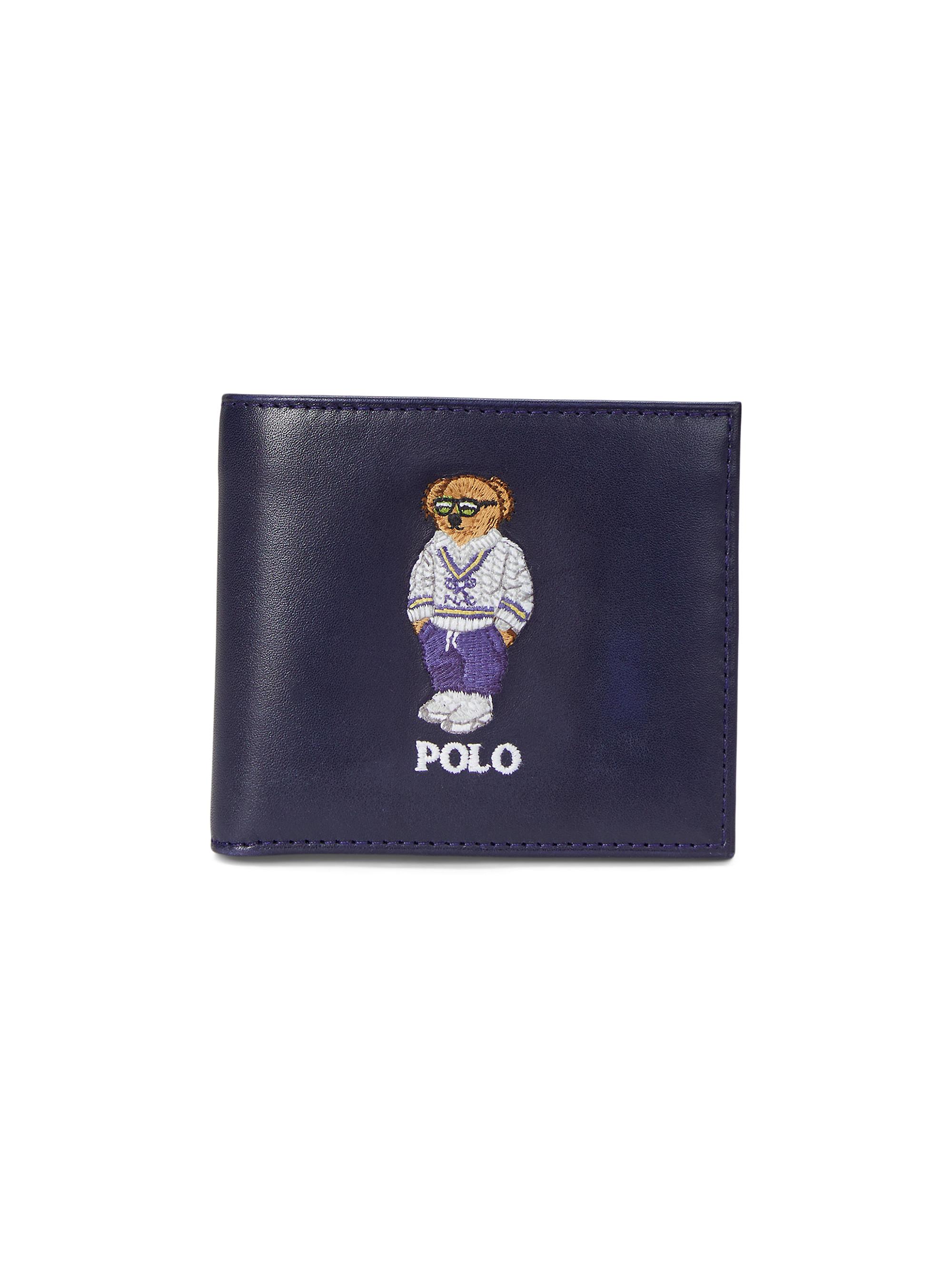 Polo Ralph Lauren Men's Polo Bear Leather Billfold Wallet - Newport Navy