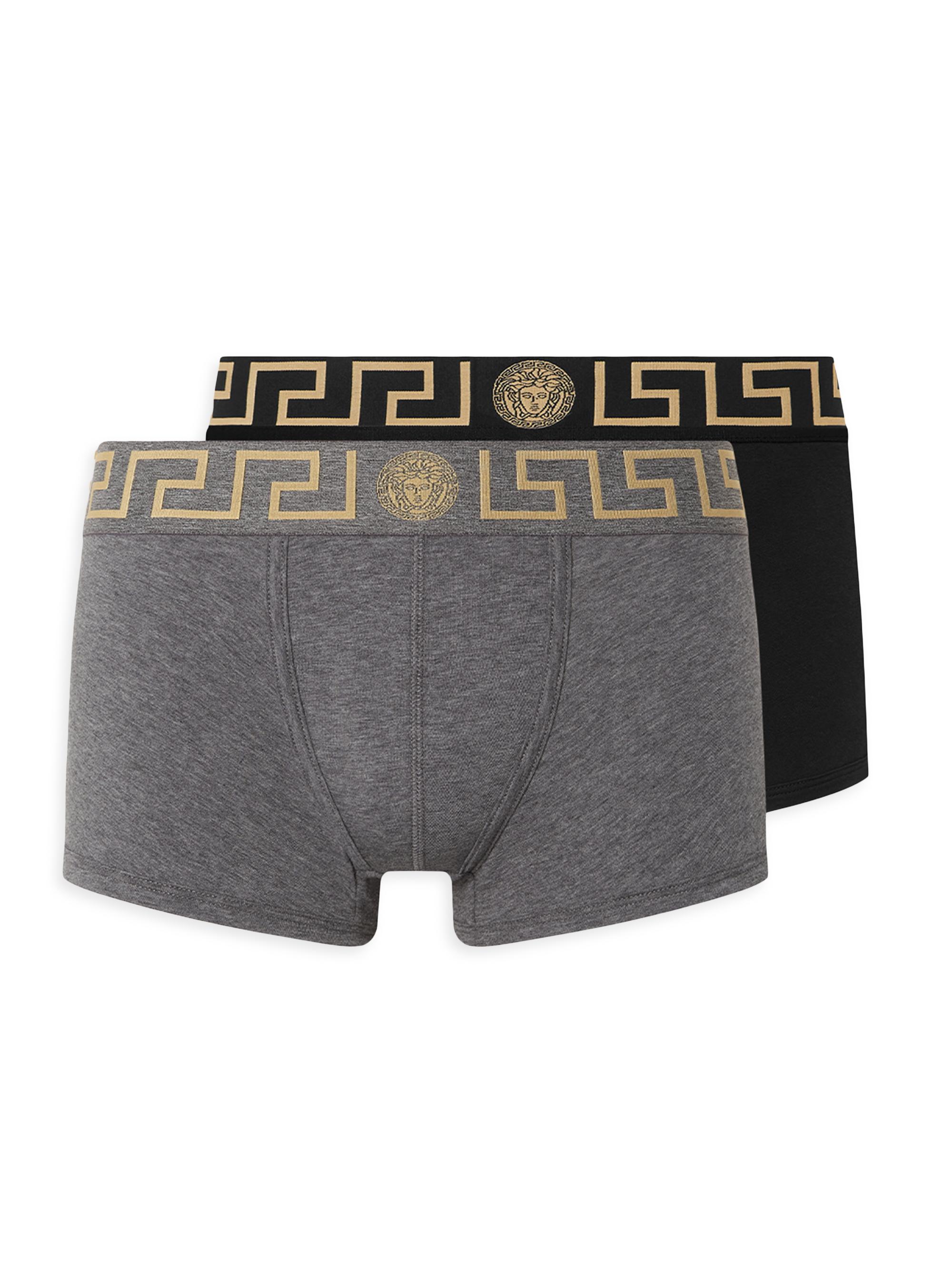 Versace Men's 2-Pack Topeka Trunks Set - Black Grey