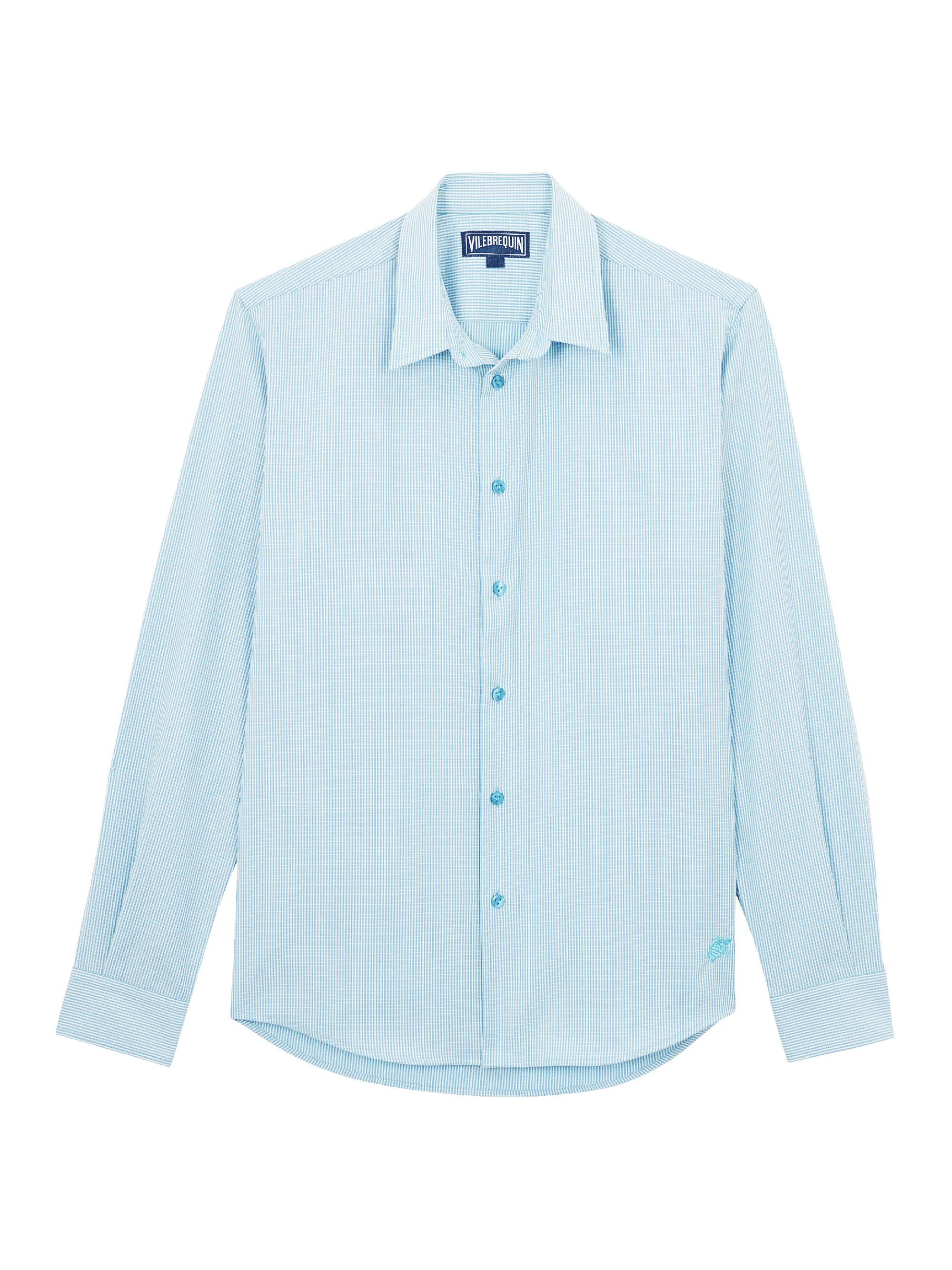 Vilebrequin Men's Wool-Blend Button-Front Shirt - Topaze Blue