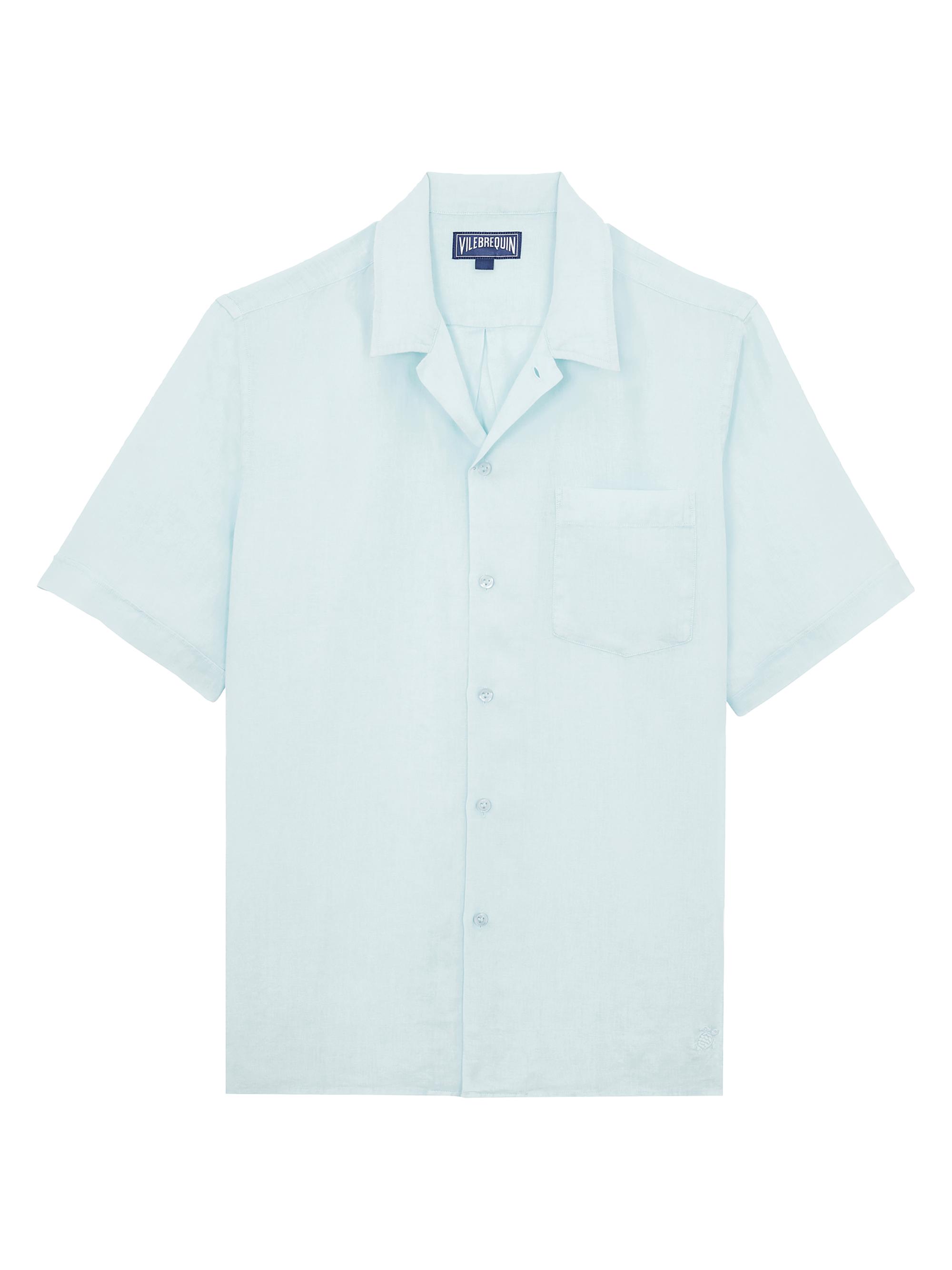 Vilebrequin Men's Mineral Dye Linen Shirt - Pacific