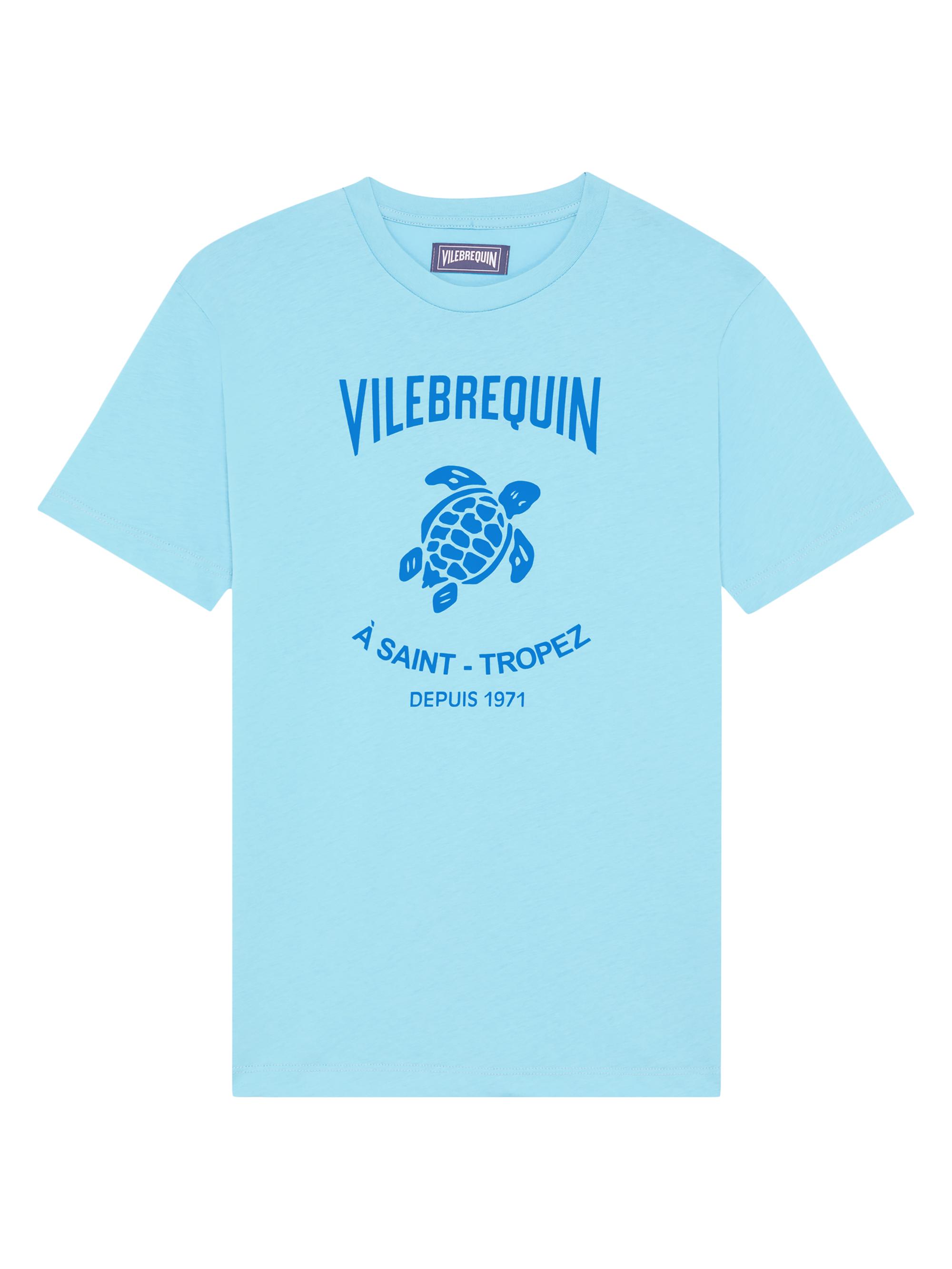 Vilebrequin Men's Logo Cotton Jersey Crewneck T-Shirt - Topaze Blue