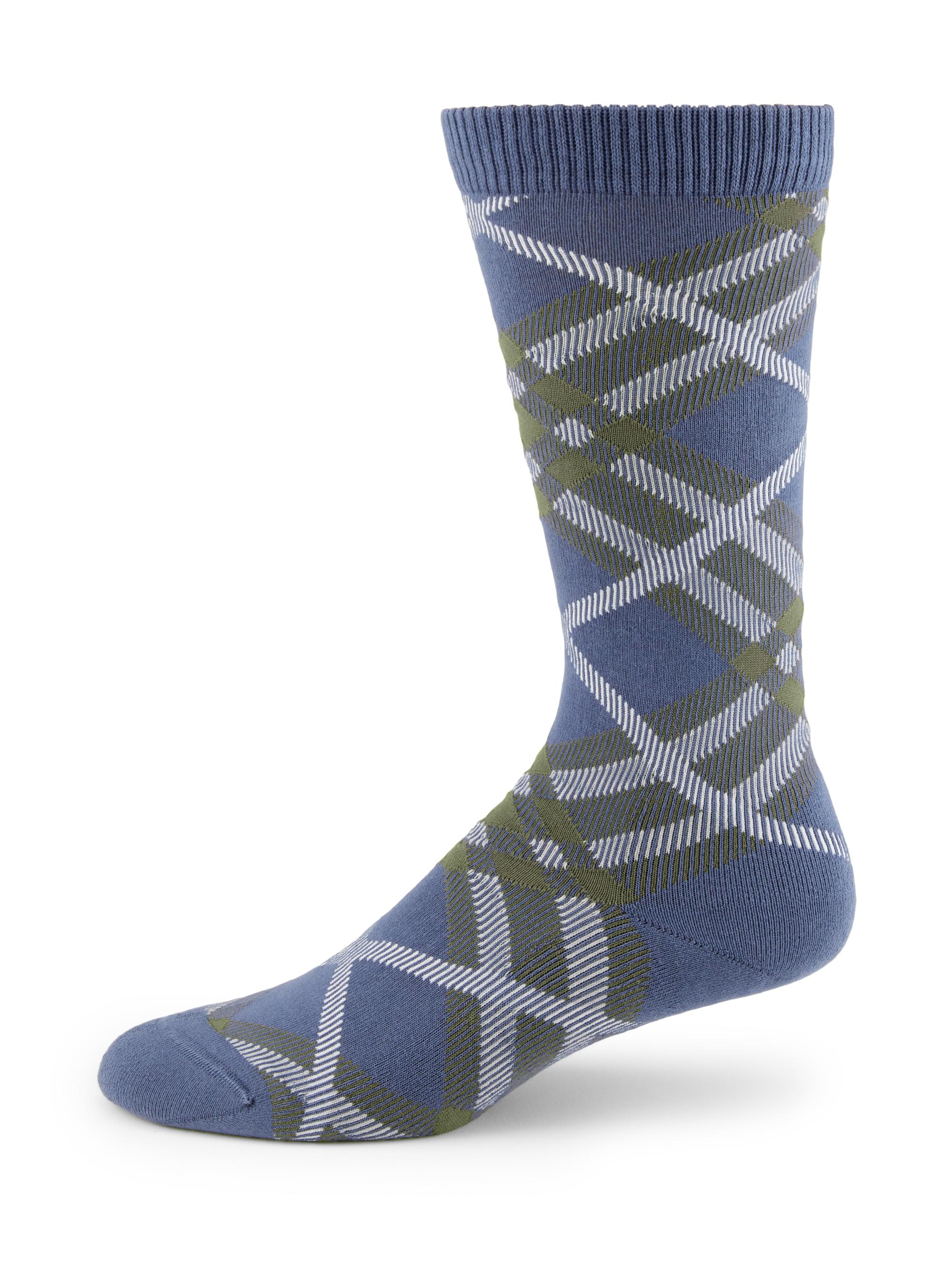 Burberry Men's Tonal Check Crew Socks - Pewter