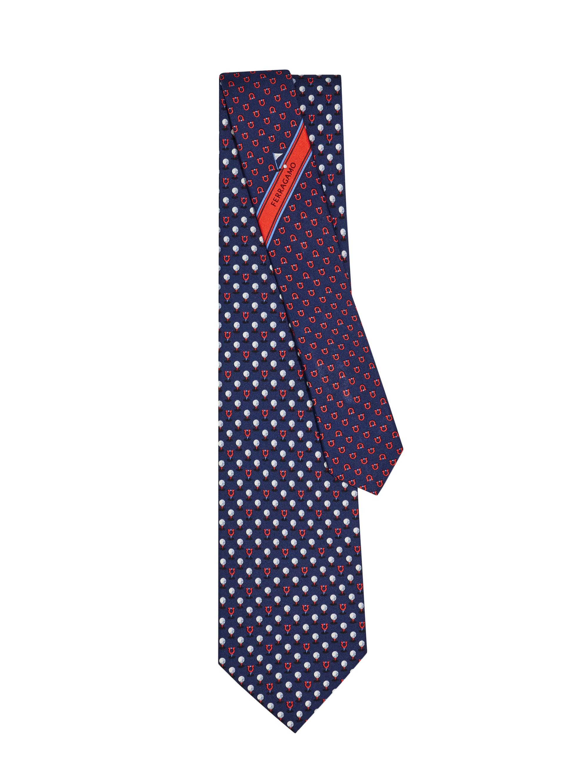 新品 フェラガモ FERRAGAMO ネクタイ GOLF アランチョ FERRAGAMO Albatross Golf Silk Tie | Saks Fifth Avenue