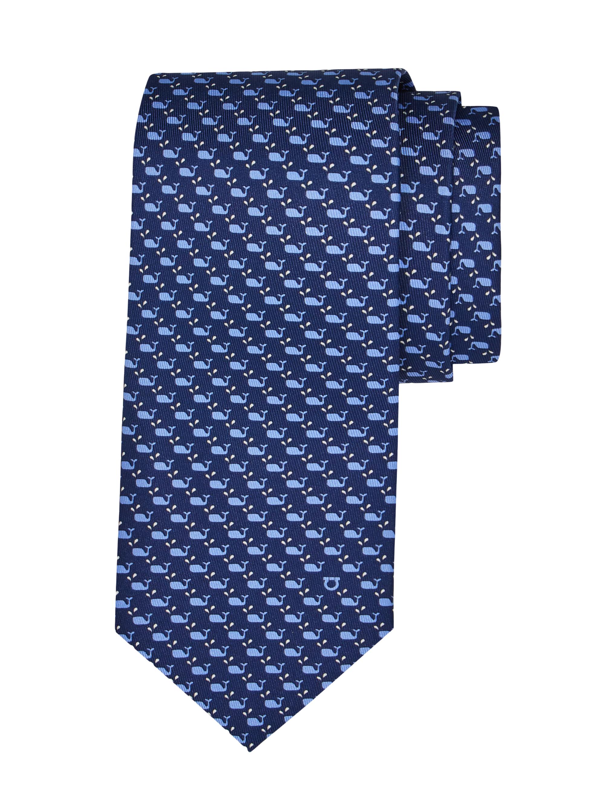 FERRAGAMO Men's Alice Printed Silk Tie - Navy Blue