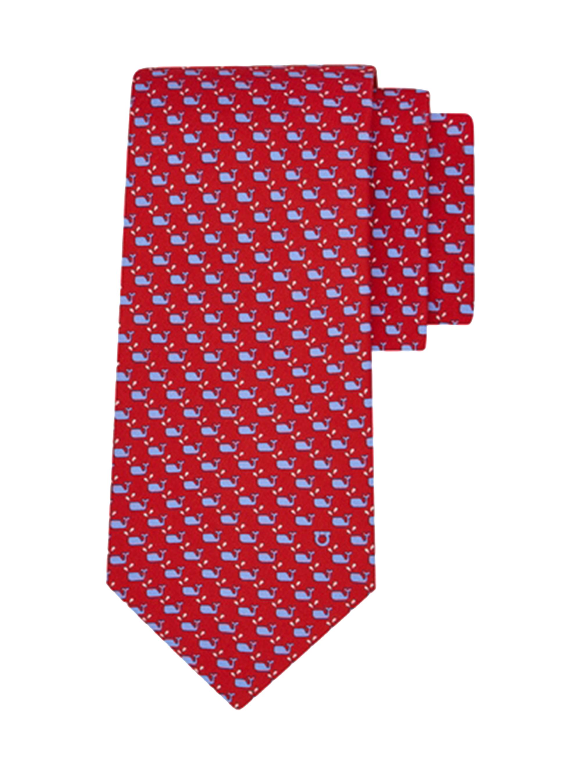 FERRAGAMO Men's Alice Printed Silk Tie - Rosso Azzurro