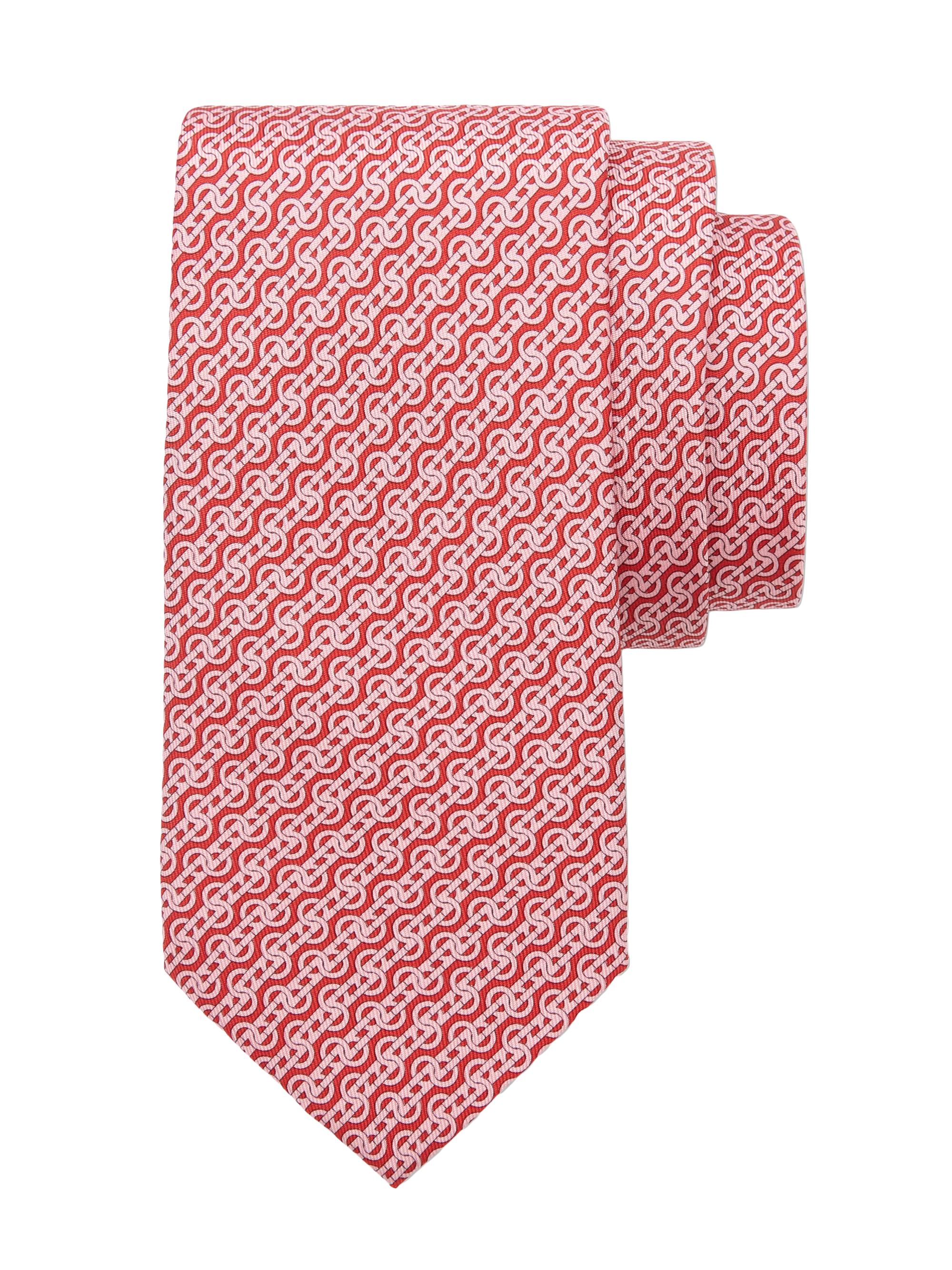 FERRAGAMO Men's Trofeo Silk Tie - Rosso Rosa