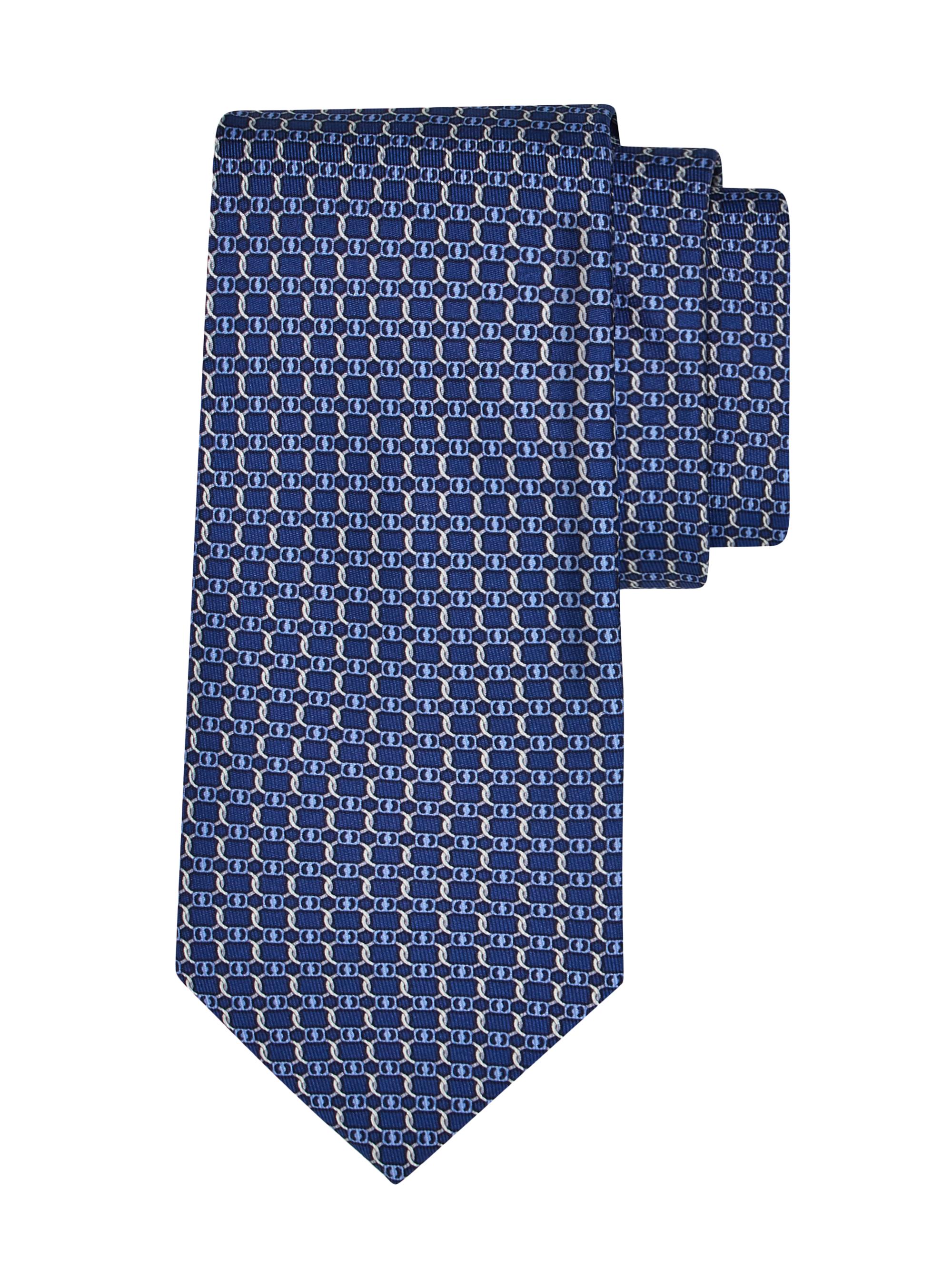 FERRAGAMO Men's Aida Silk Tie - Navy Azzurro