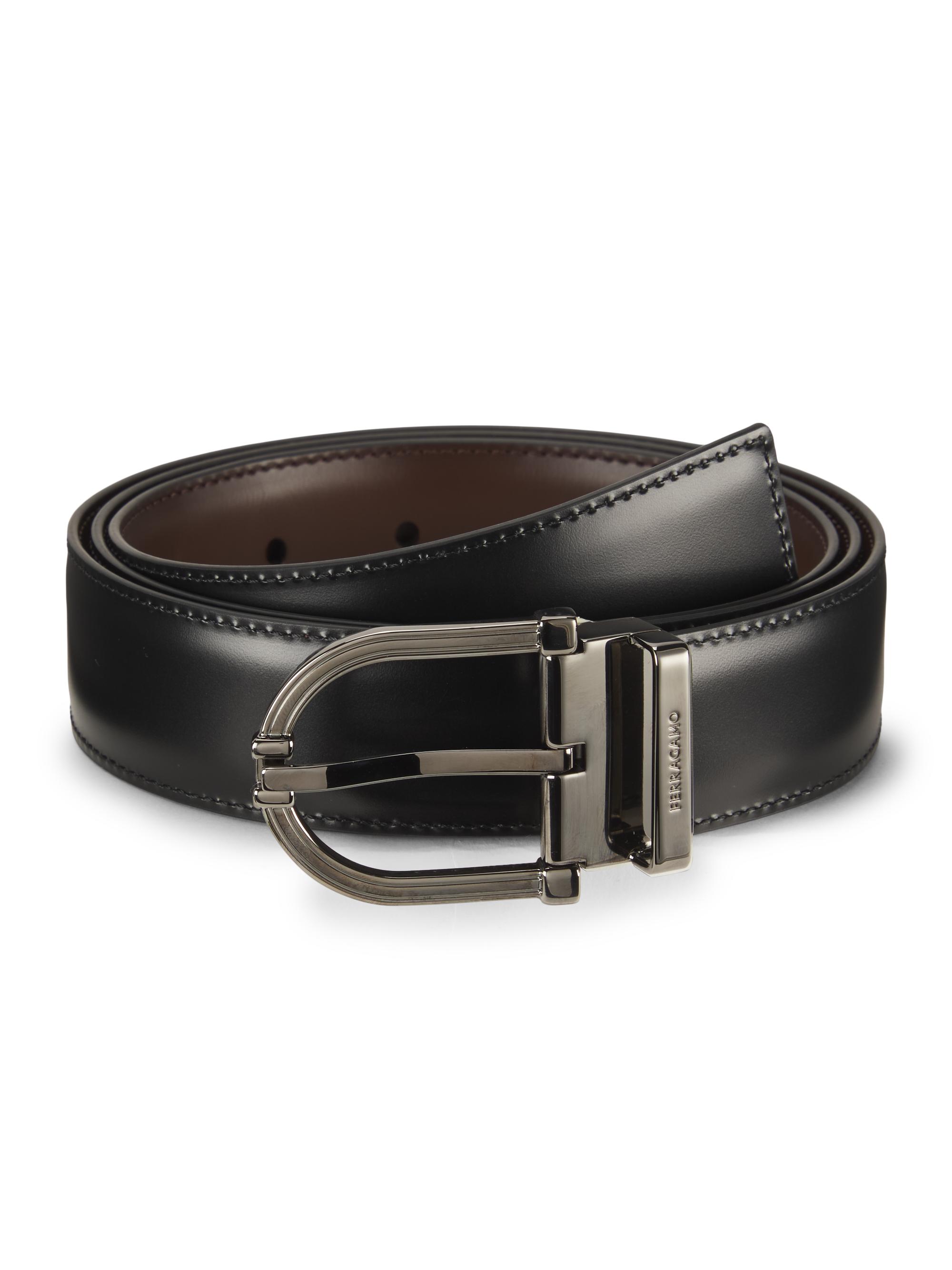 Embossed Reversible Leather Belt