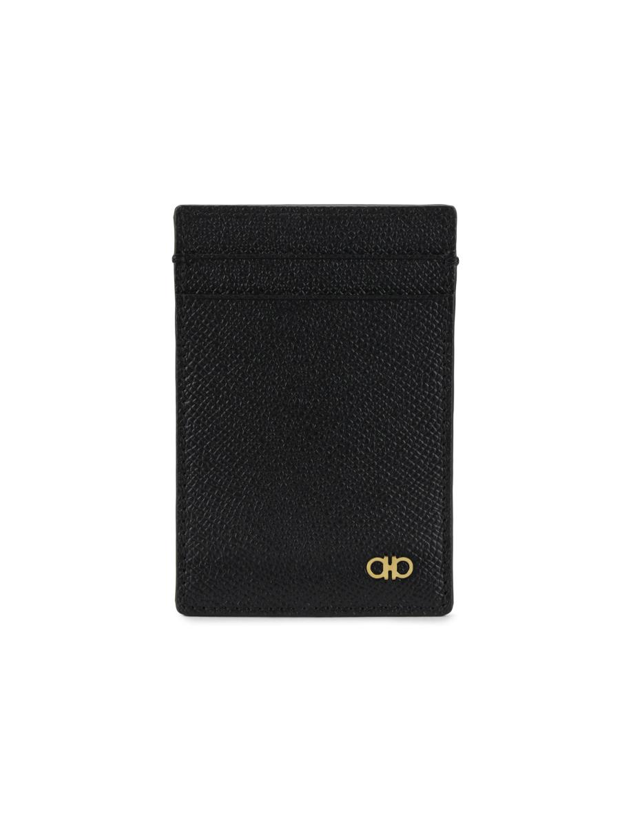 FERRAGAMO Micro Gancio Leather Money Clip Card Holder | Saks Fifth