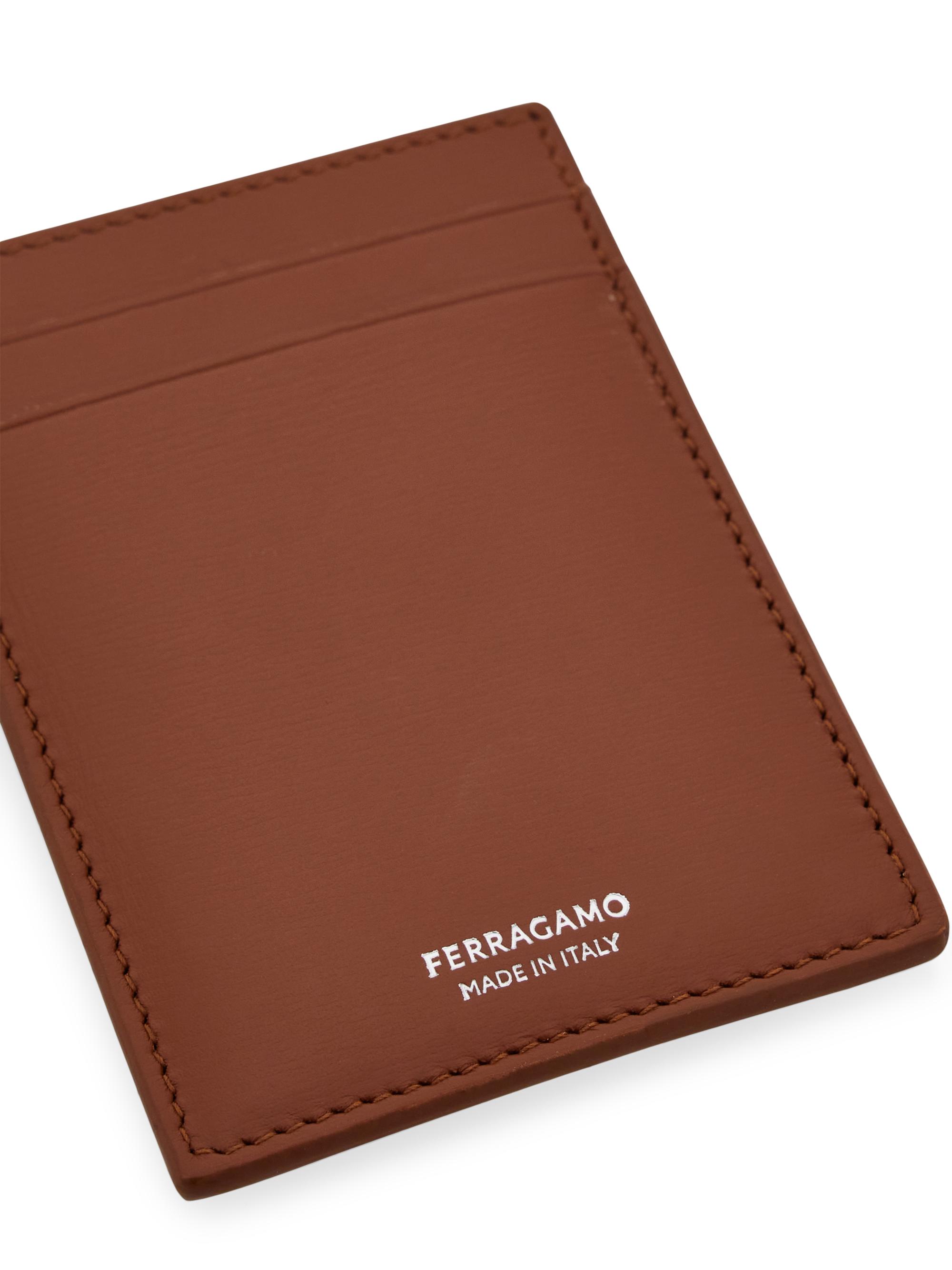 FERRAGAMO Florence Leather Card Case & Money Clip | Saks Fifth Avenue