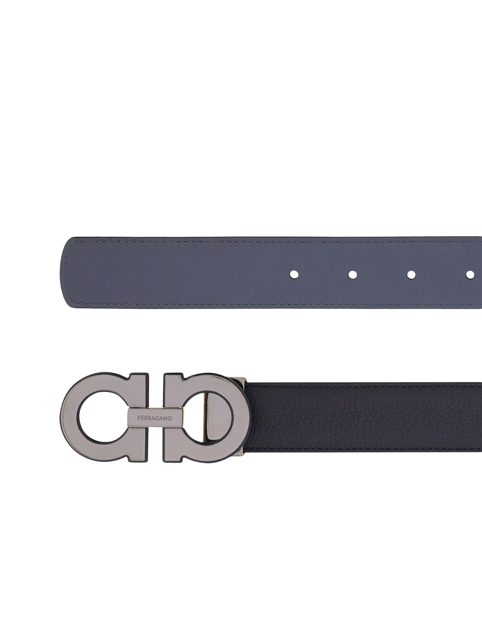 FERRAGAMO Gancini Double Cut-to-Size Reversible Leather Belt