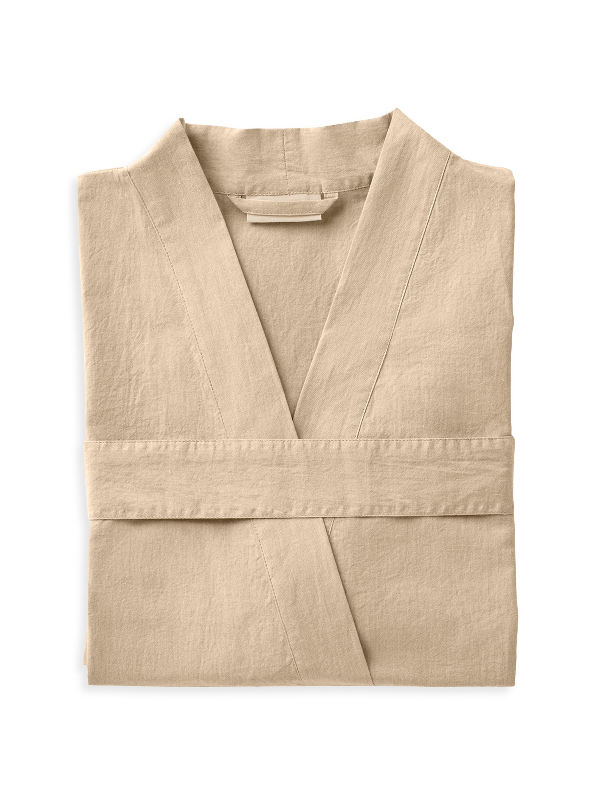 Coyuchi Women's Isla Organic Cotton Robe - Hazel Chambray