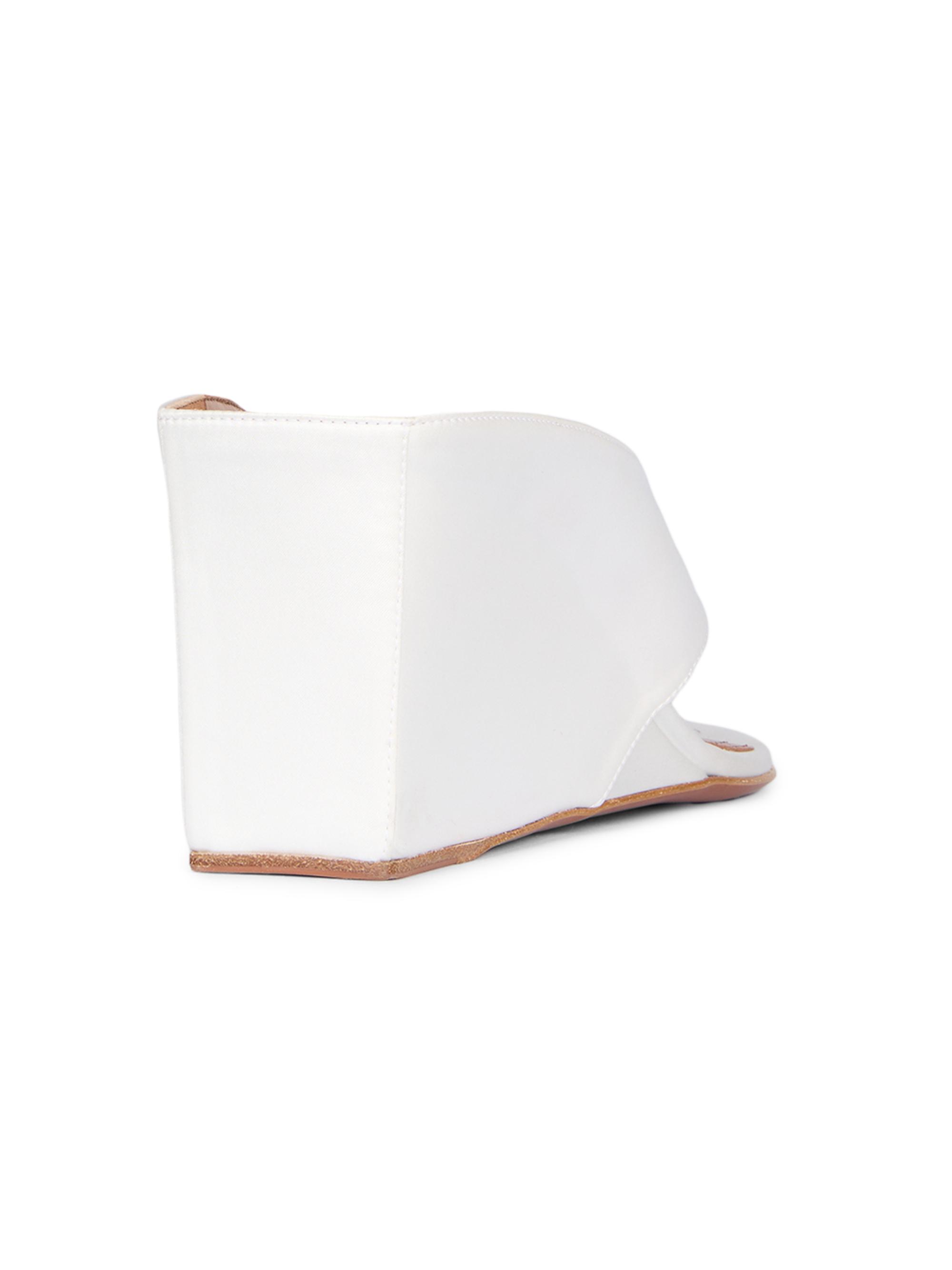 75MM Satin Wedge Tong Mules
