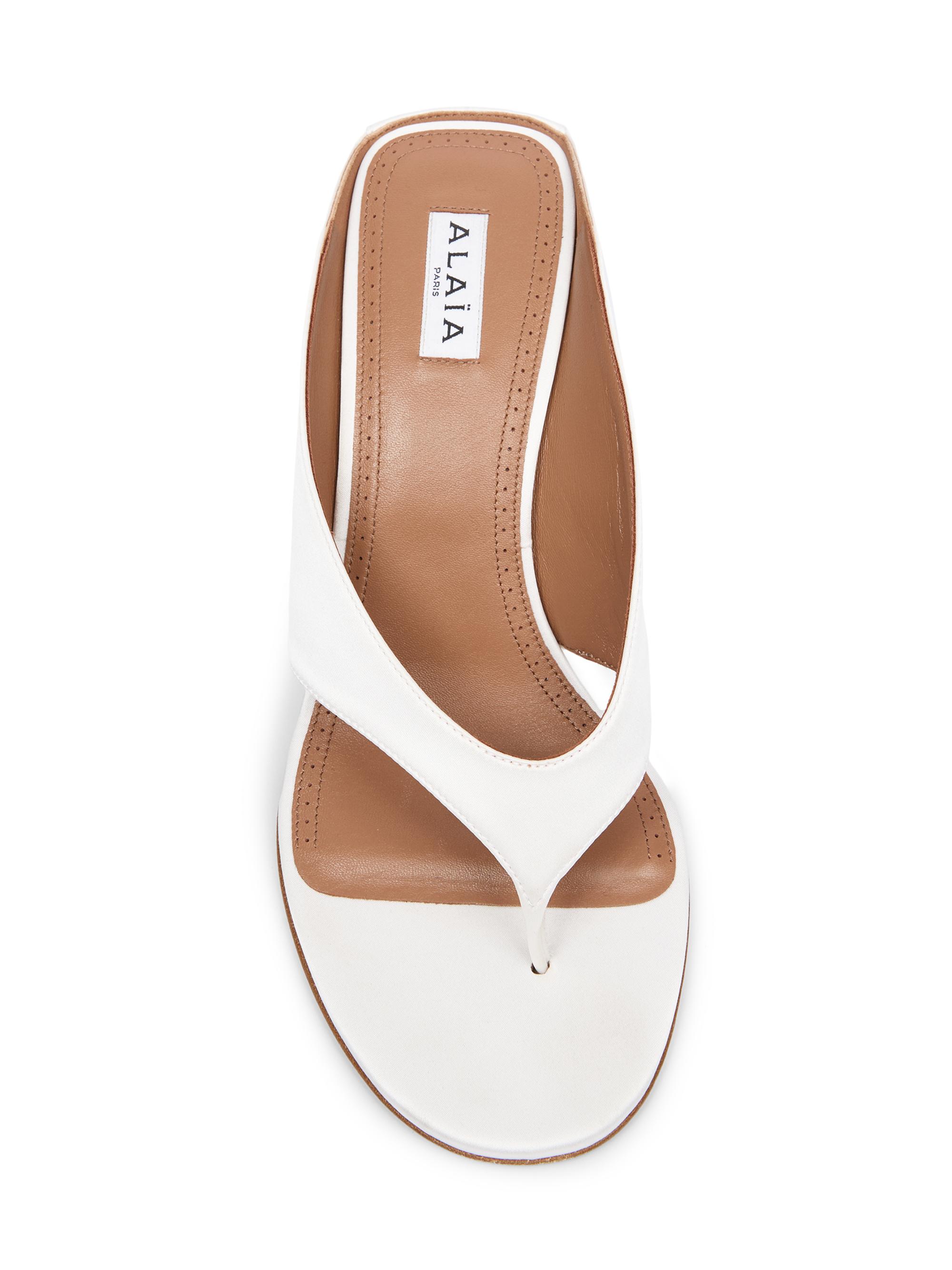 75MM Satin Wedge Tong Mules