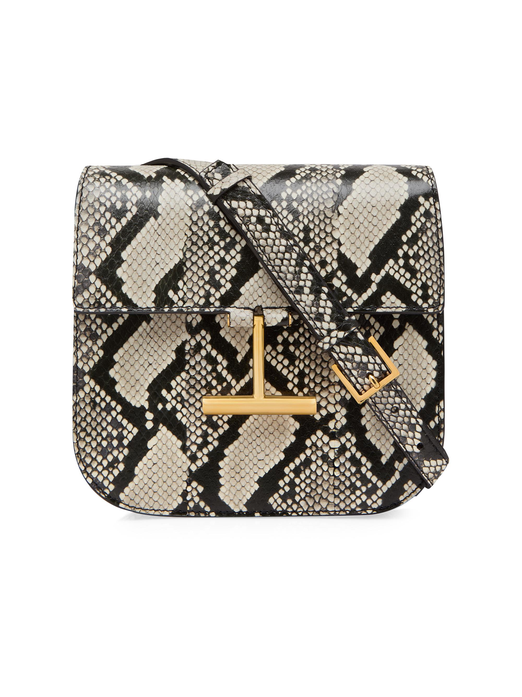 TOM FORD Women's Tara Mini Python-Printed Leather Crossbody Bag - Roccia