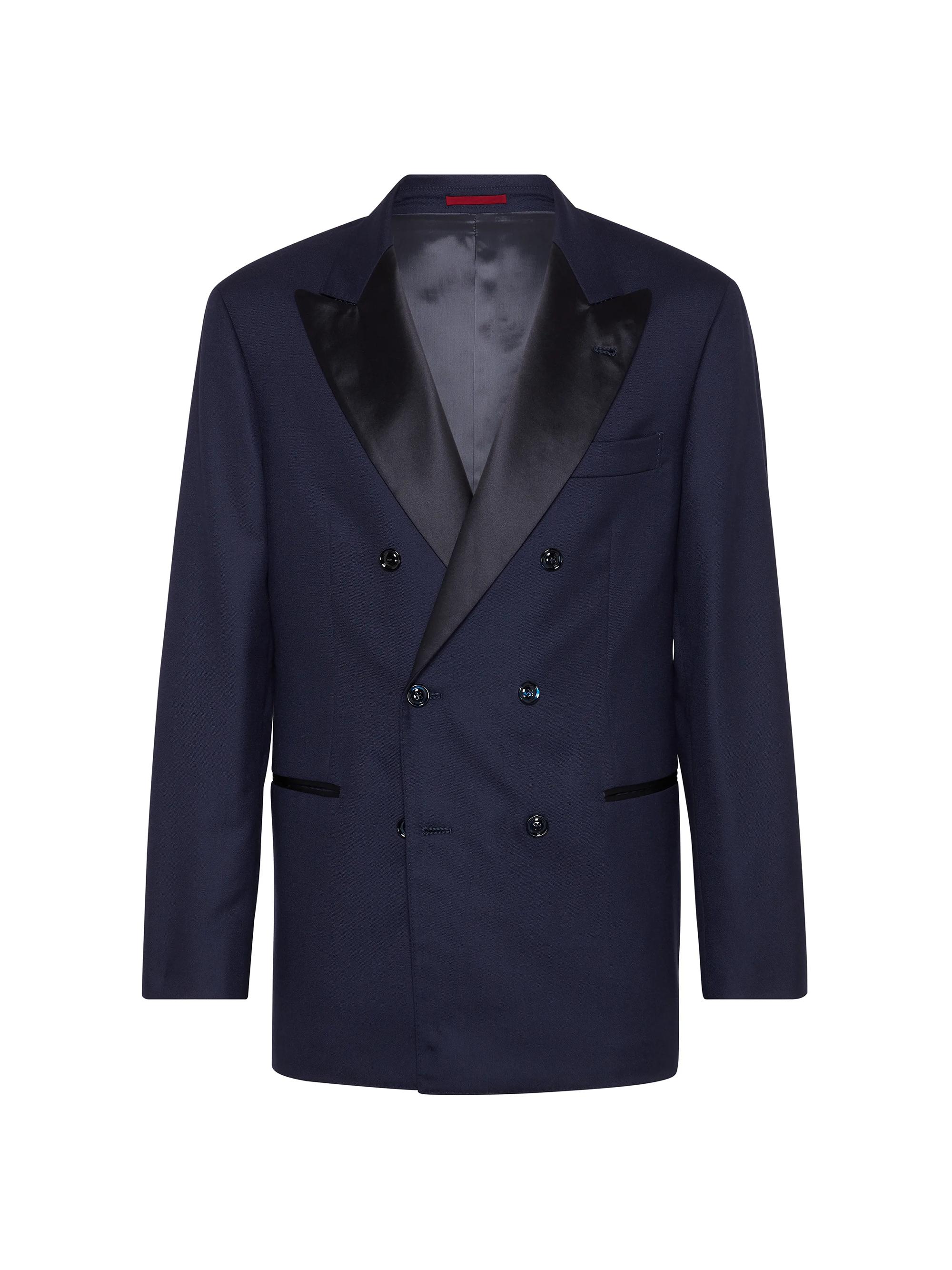 Brunello Cucinelli Men's Cashmere One and a Half Breasted Tuxedo Jacket - Blue