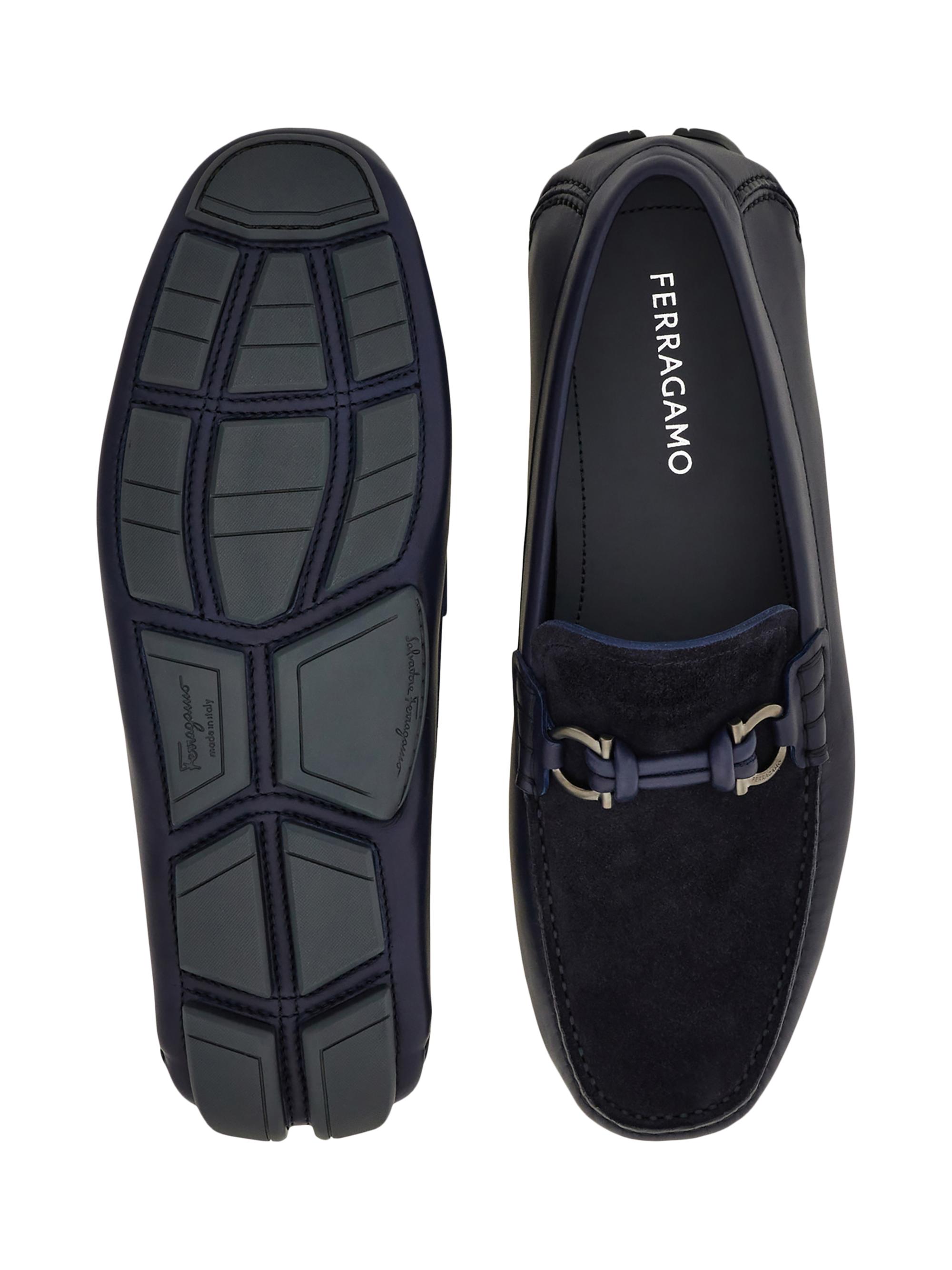FERRAGAMO Almeria Leather & Suede Driving Loafers | Saks Fifth Avenue