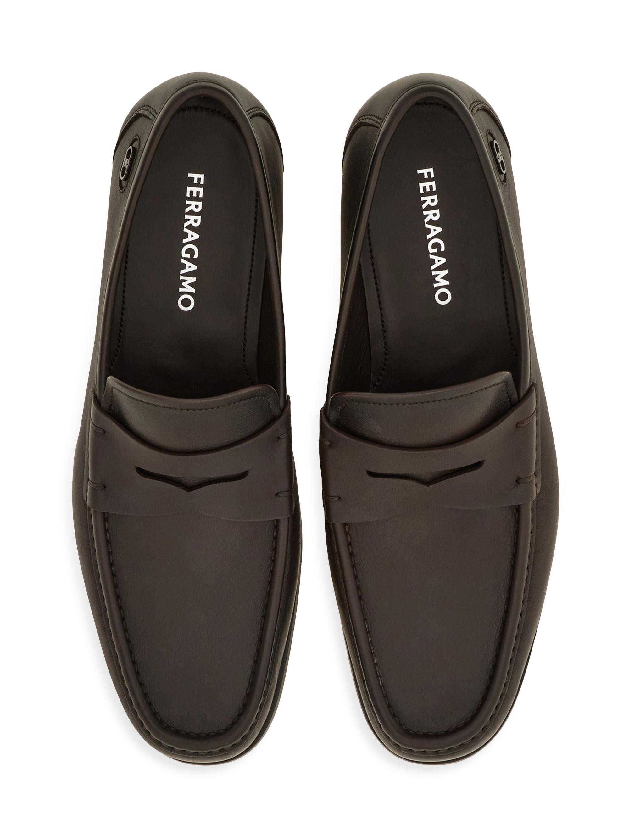 $795 Salvatore Ferragamo Black Leather Penny Loafers Shoes 8 New Salvatore Ferragamo Lionel Penny Men Leather Moccasin  main image 4
