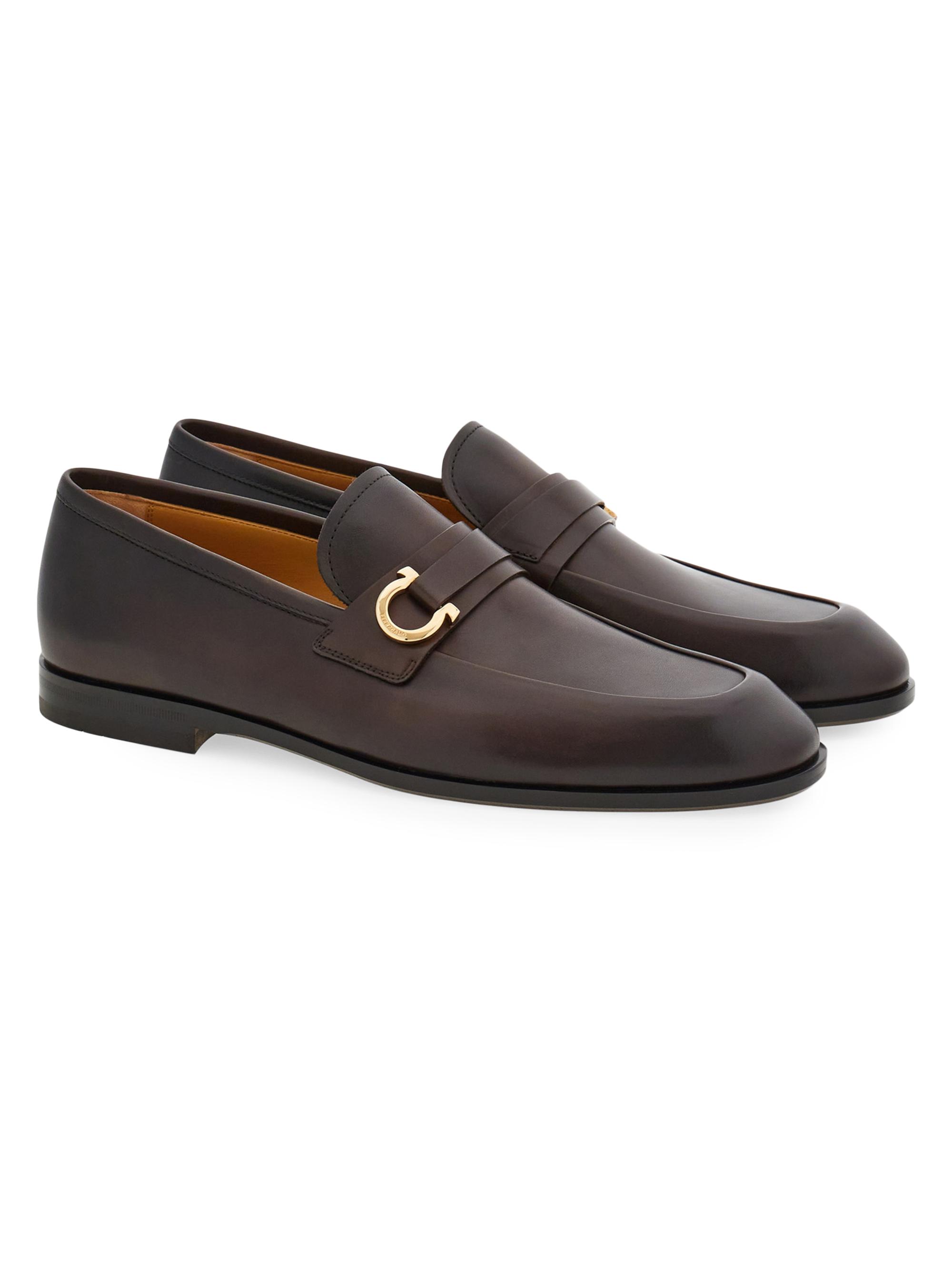 FERRAGAMO Florio Gancini Leather Loafers | Saks Fifth Avenue