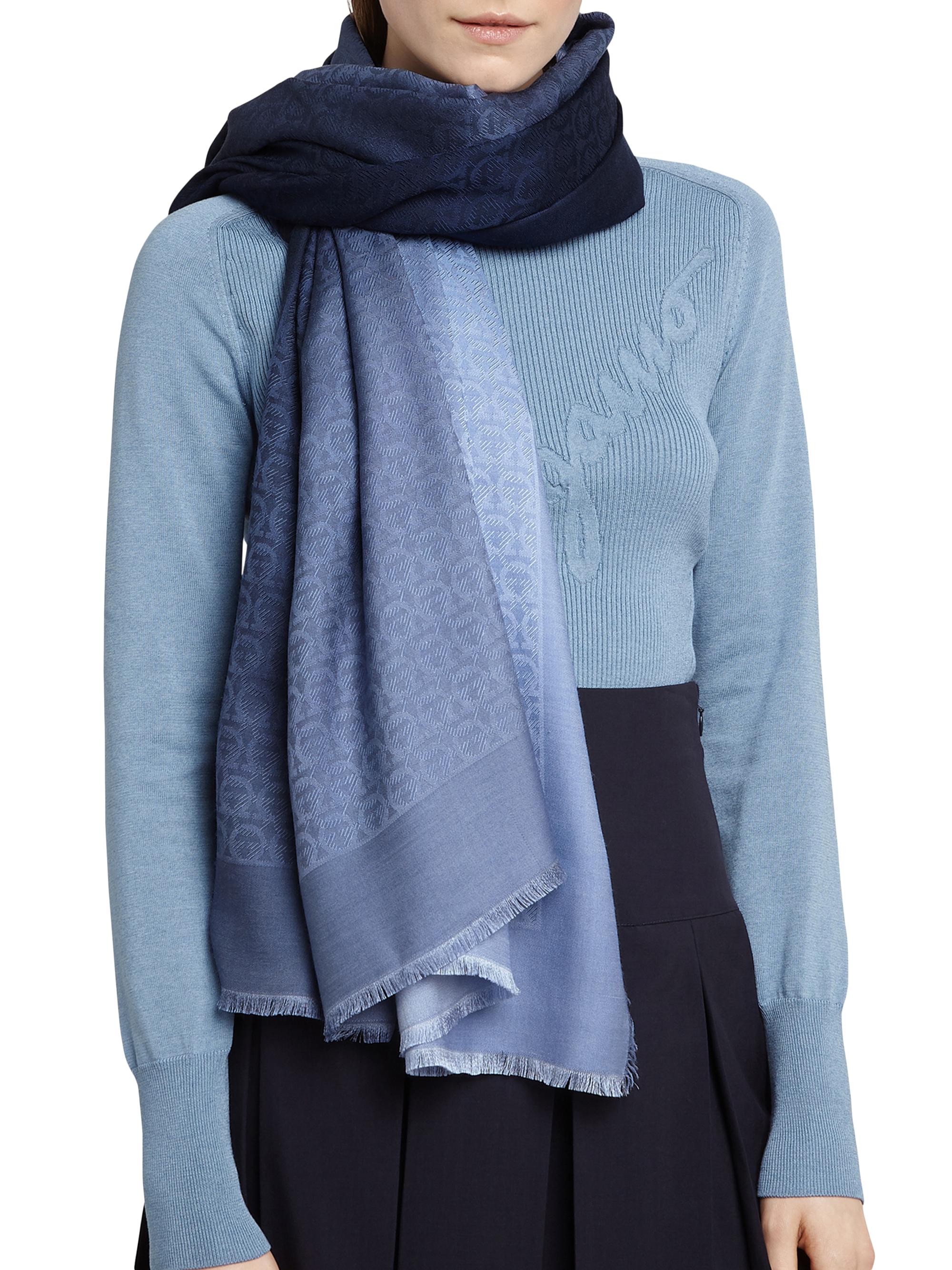 FERRAGAMO Women's Gancini Silk & Wool Shawl - Ocean