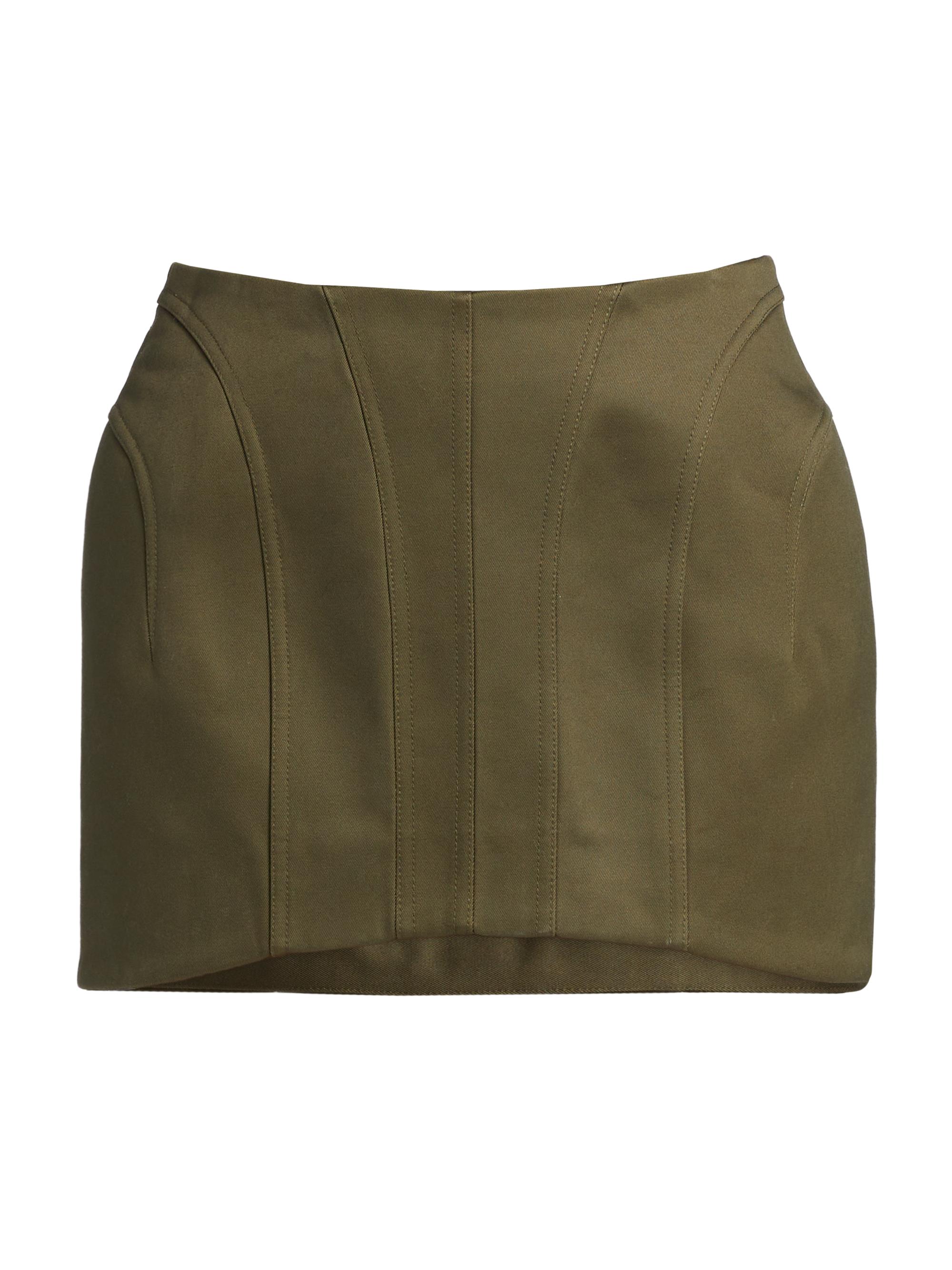 Mugler Women's Jupe Structured Miniskirt - Khaki