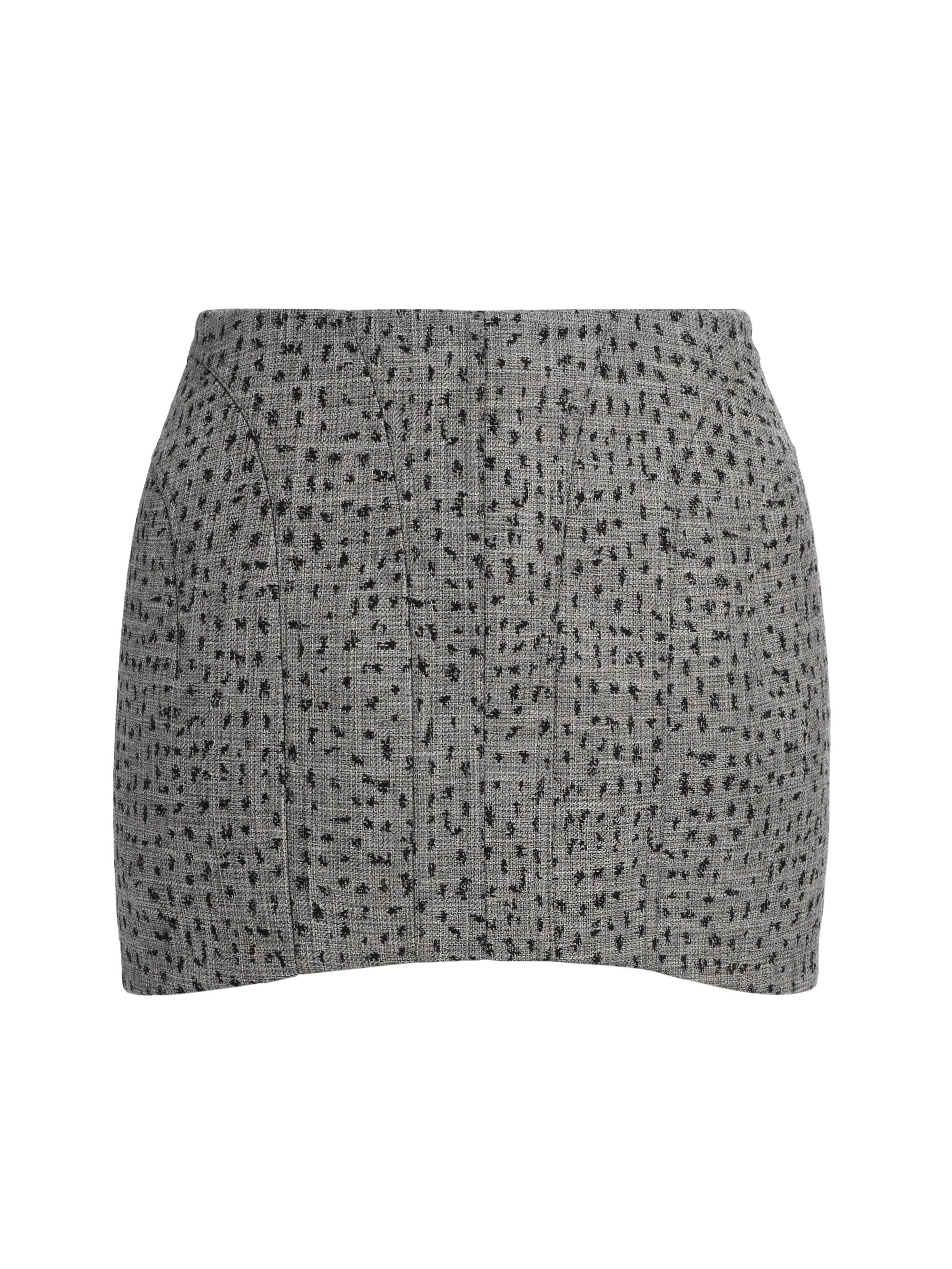 Mugler Women's Jupe Curved-Hem Miniskirt - Light Grey Black