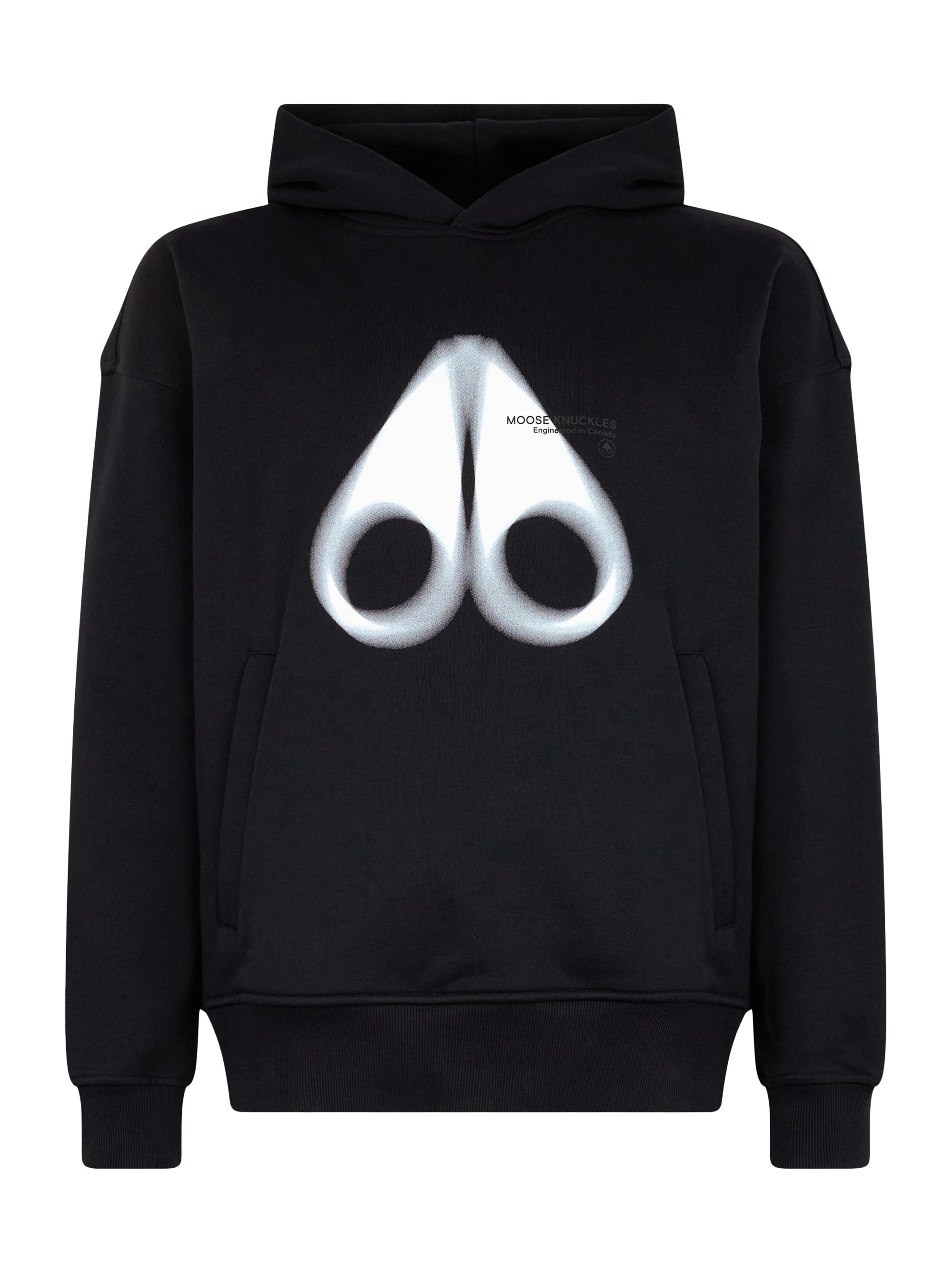 Moose Knuckles Men's Maurice Cotton Logo Hoodie - Black