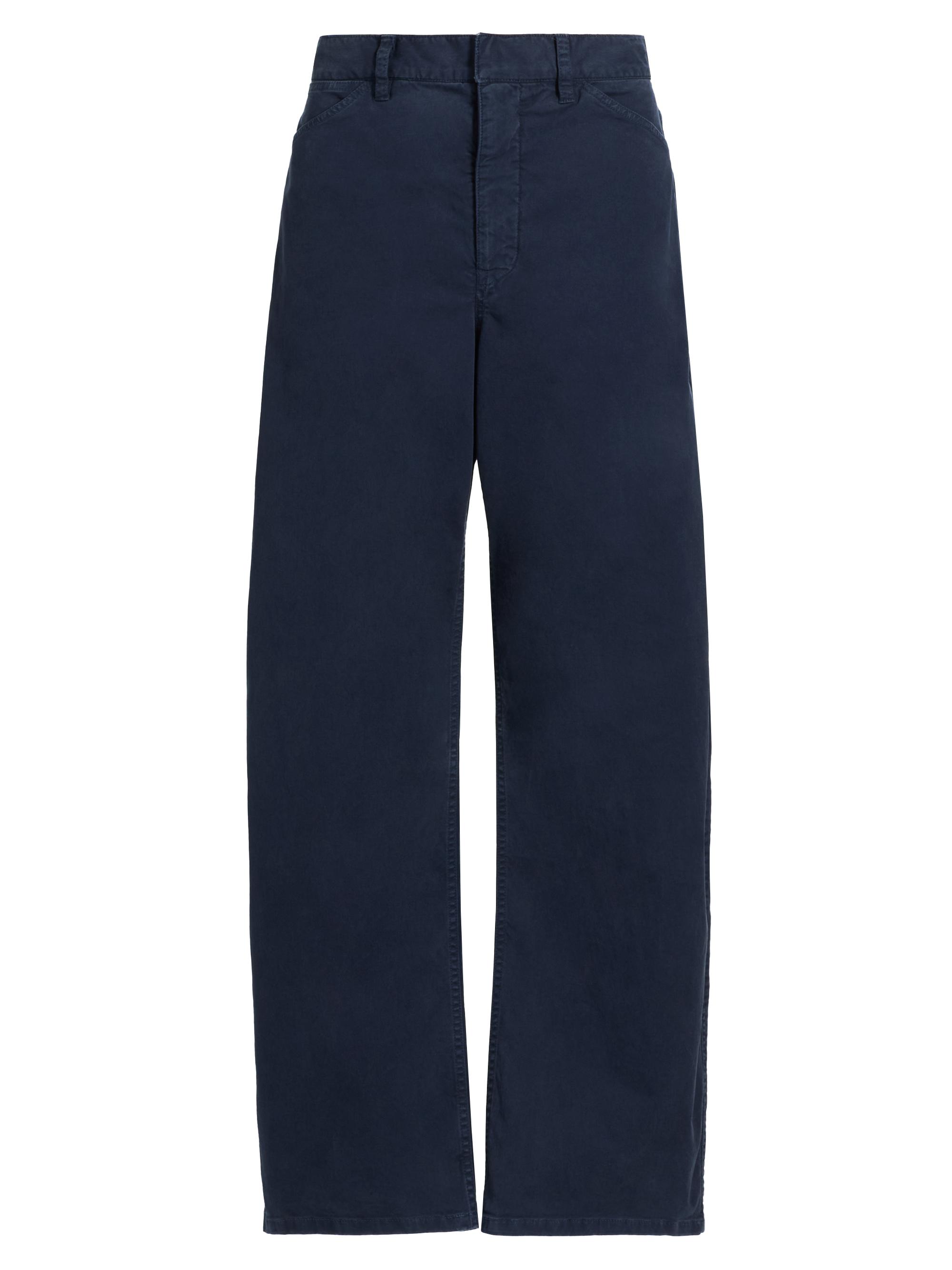 Nili Lotan Women's Tribeca Cotton Mid-Rise Barrel Pants - Vintage Washed Admiral Blue | Thumbnail 8