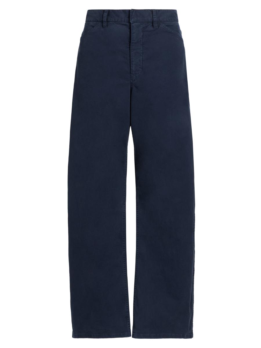 Nili Lotan Women's Tribeca Cotton Mid-rise Barrel Pants In Vintage Washed Admiral Blue