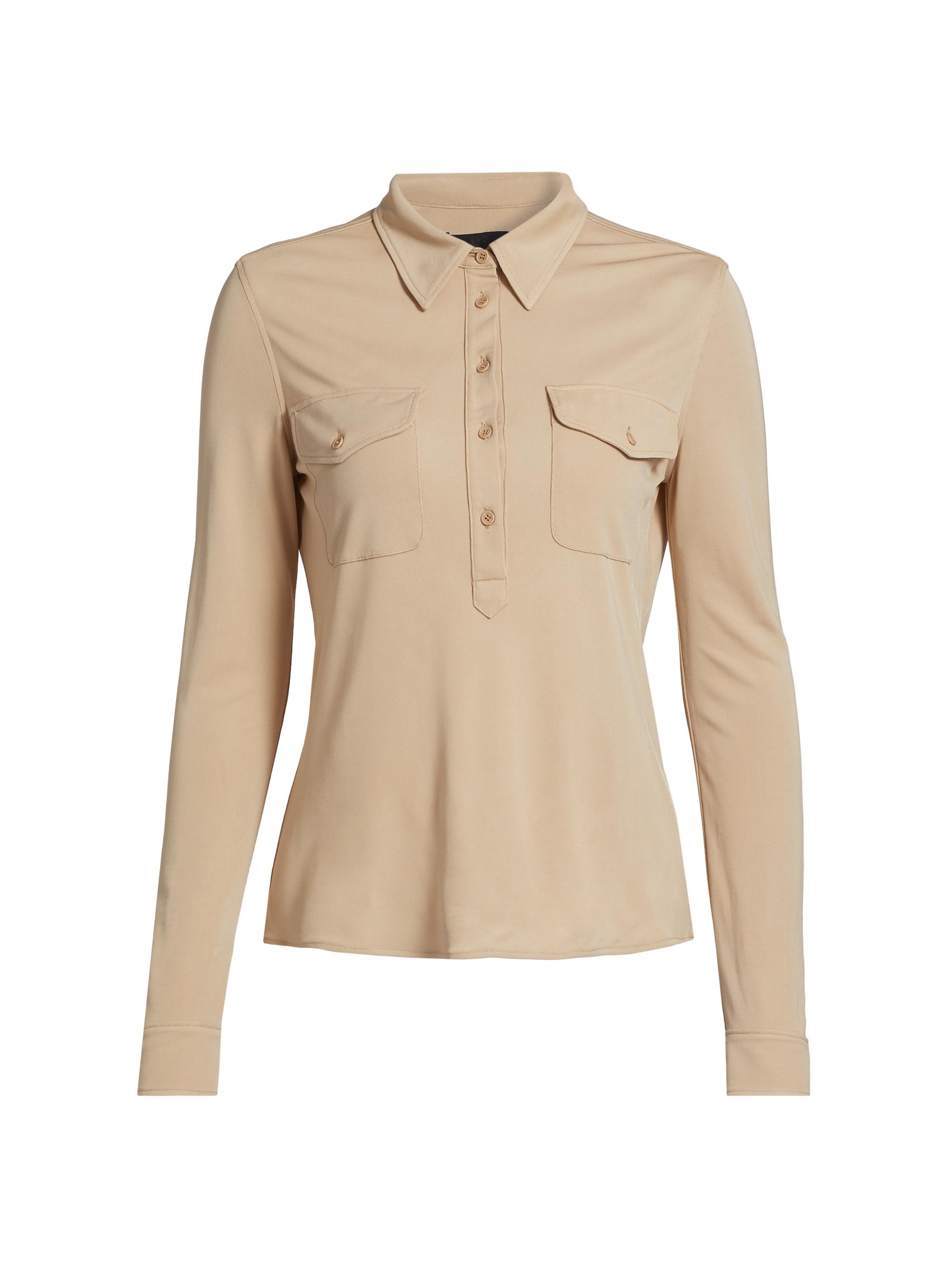 Nili Lotan Women's Lark Utilitarian Button-Front Shirt - Khaki