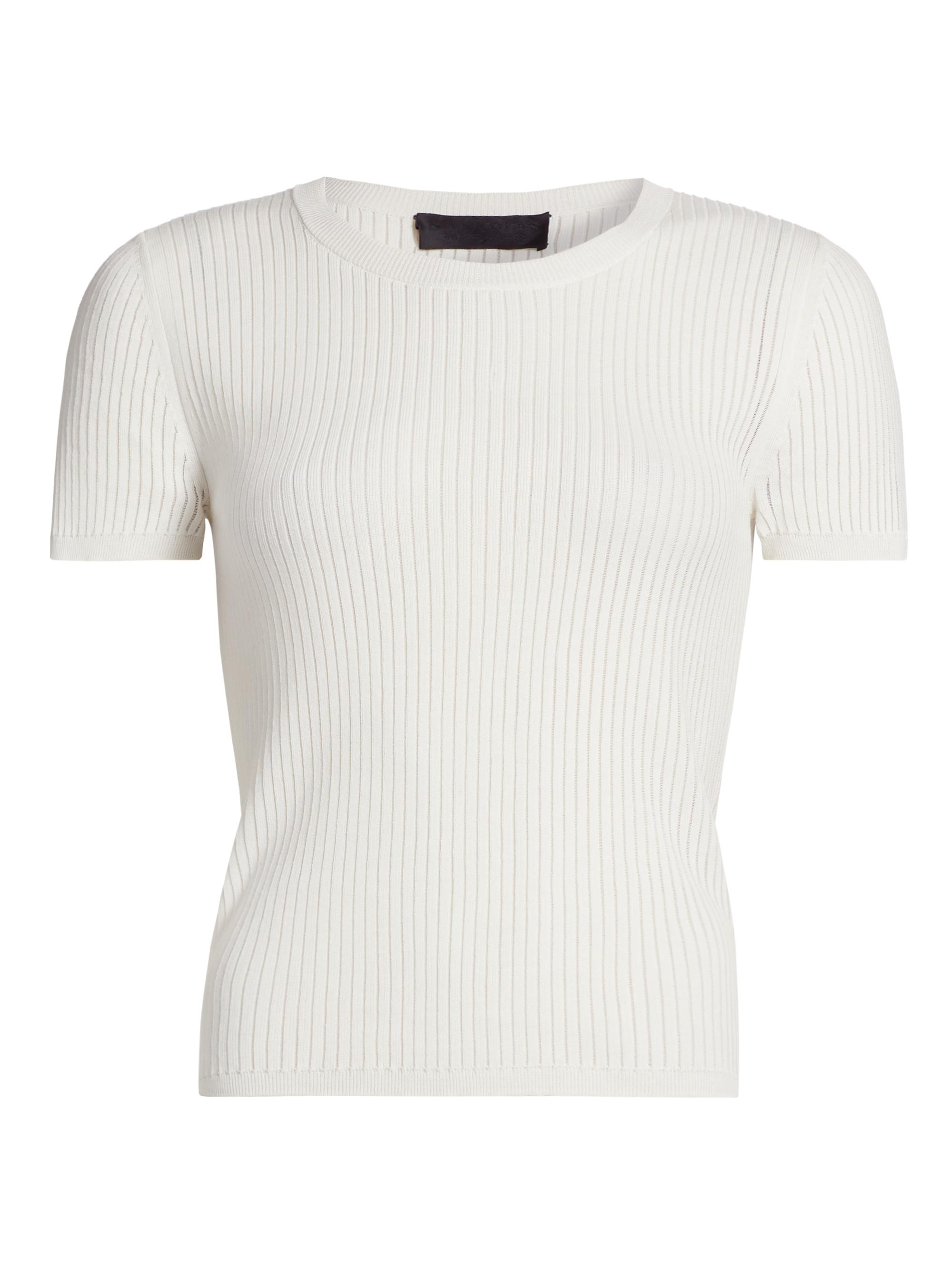 Nili Lotan Women's Zandra Crewneck Cotton Short-Sleeve Sweater -