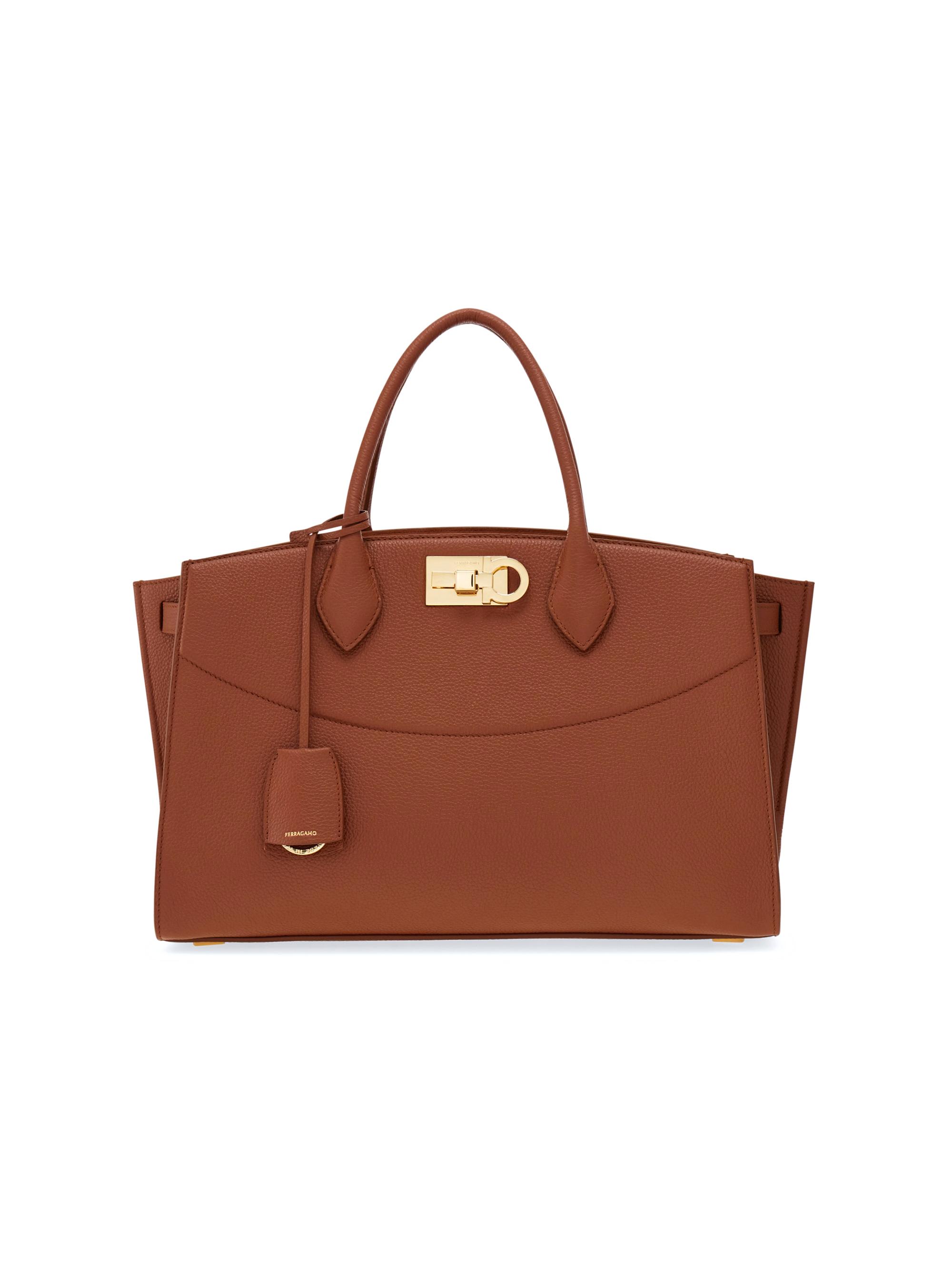 FERRAGAMO Women's  Leather Tote Bag - New Cognac