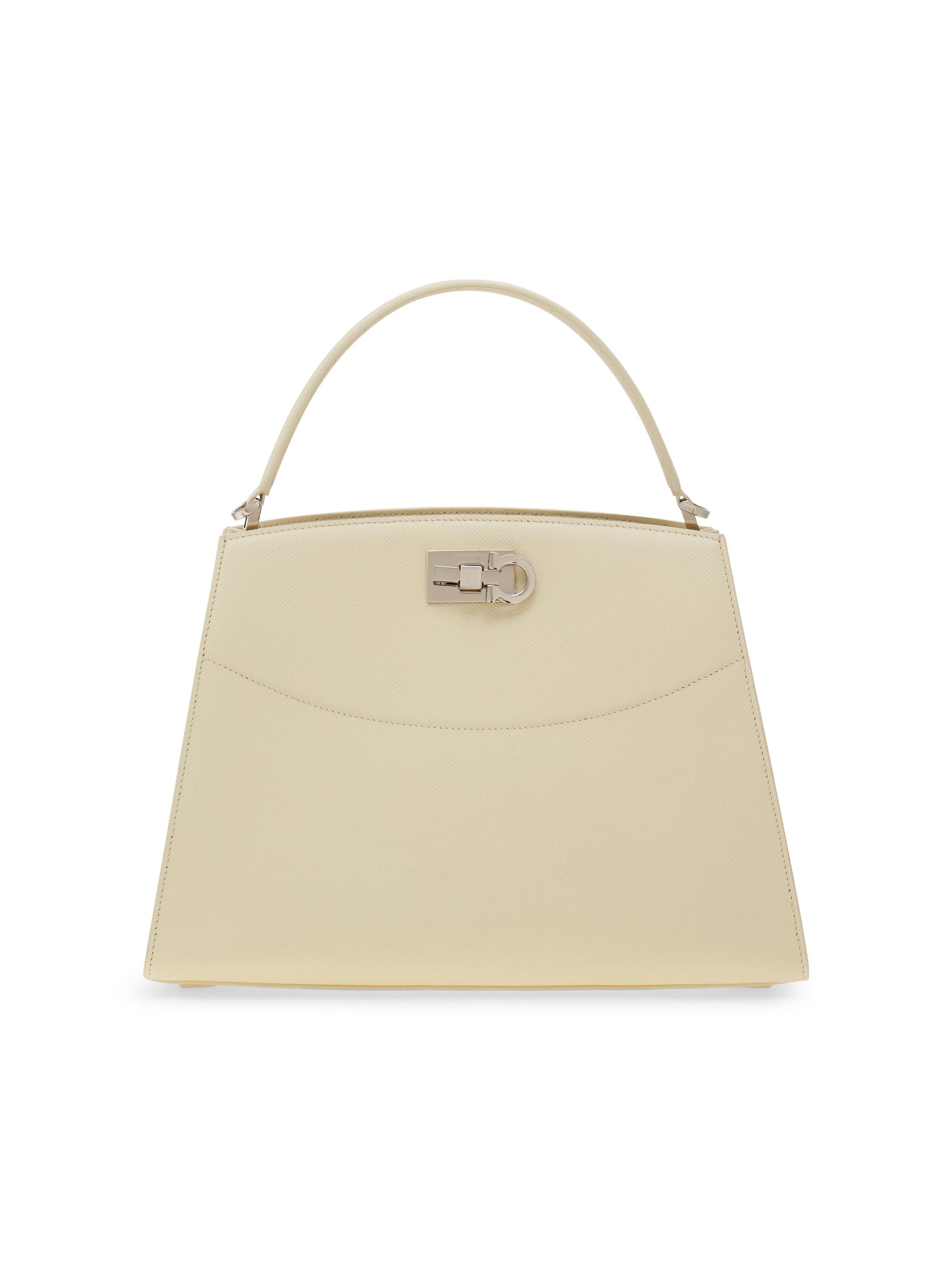 FERRAGAMO Women's Studio Leather Top Handle Bag - Mascarpone