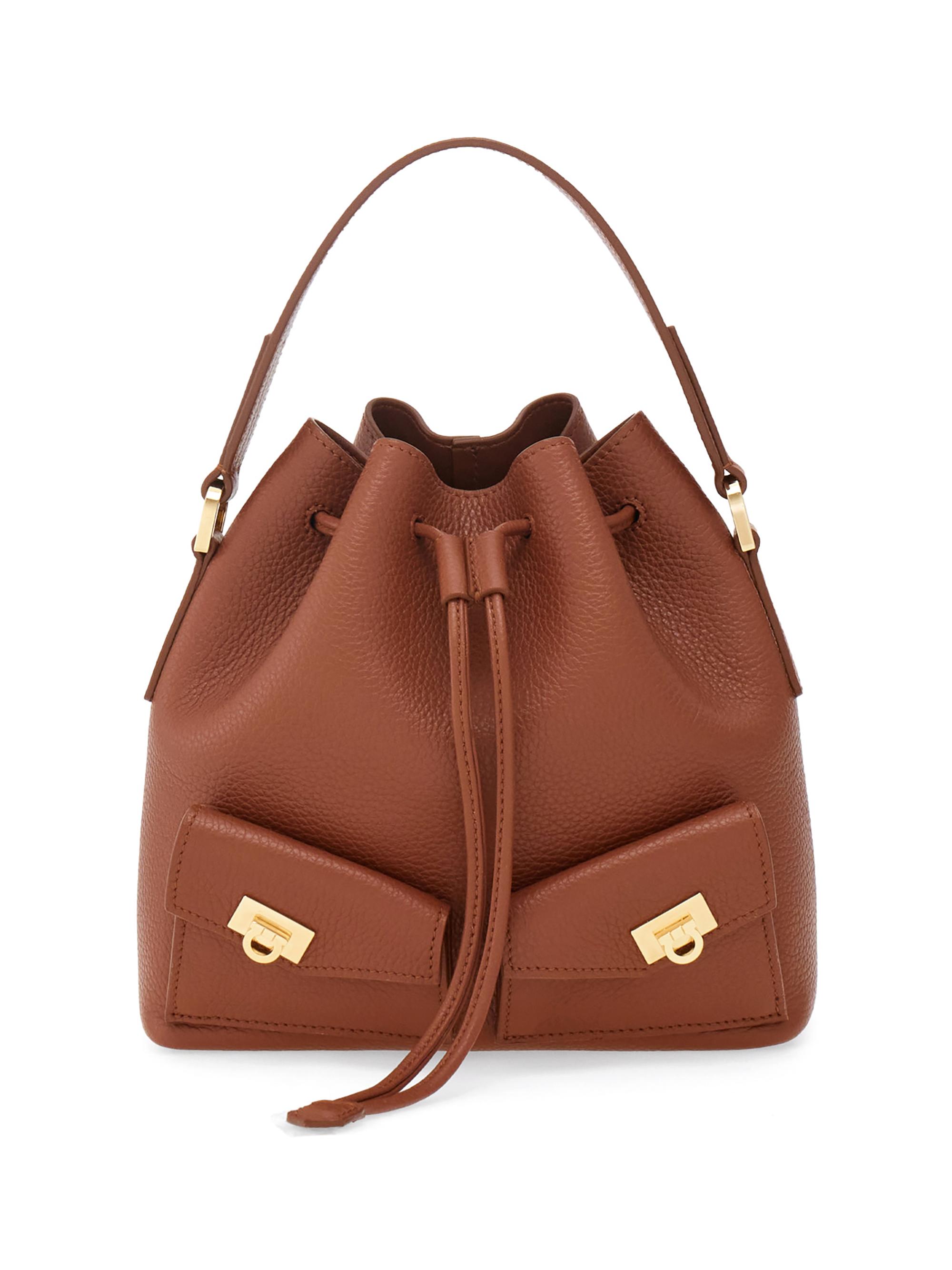 FERRAGAMO Women's Leather Bucket Bag - New Cognac
