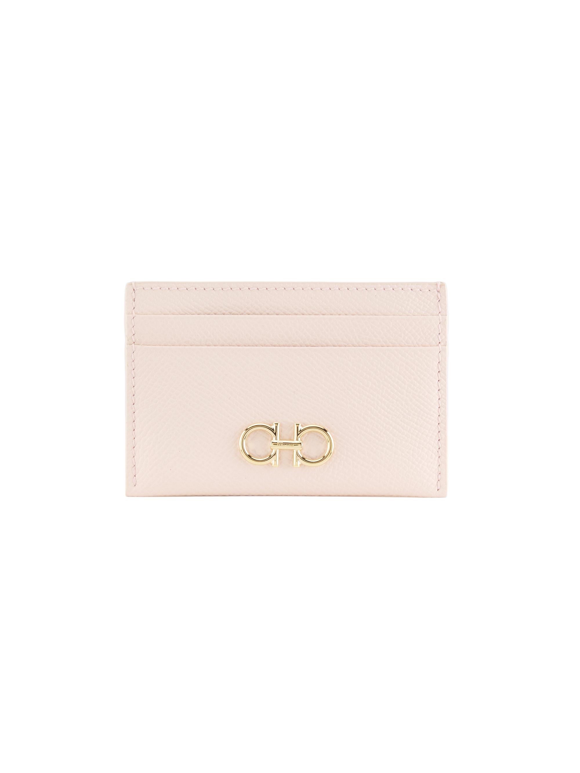 FERRAGAMO Women's New Gemini Leather Cardholder - Ballet Macaron