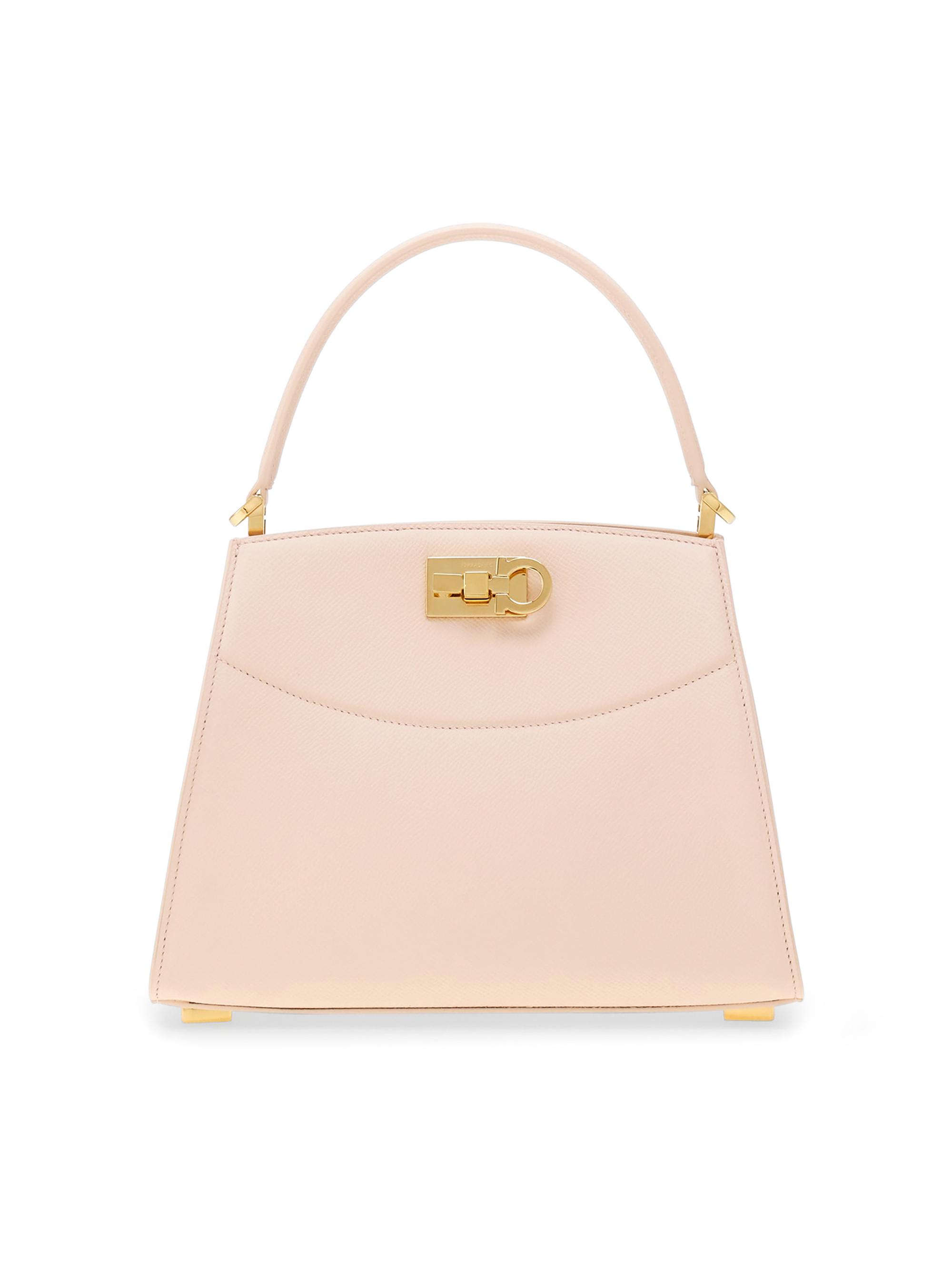 FERRAGAMO Women's Studio Box Leather Top Handle Bag - Ballet