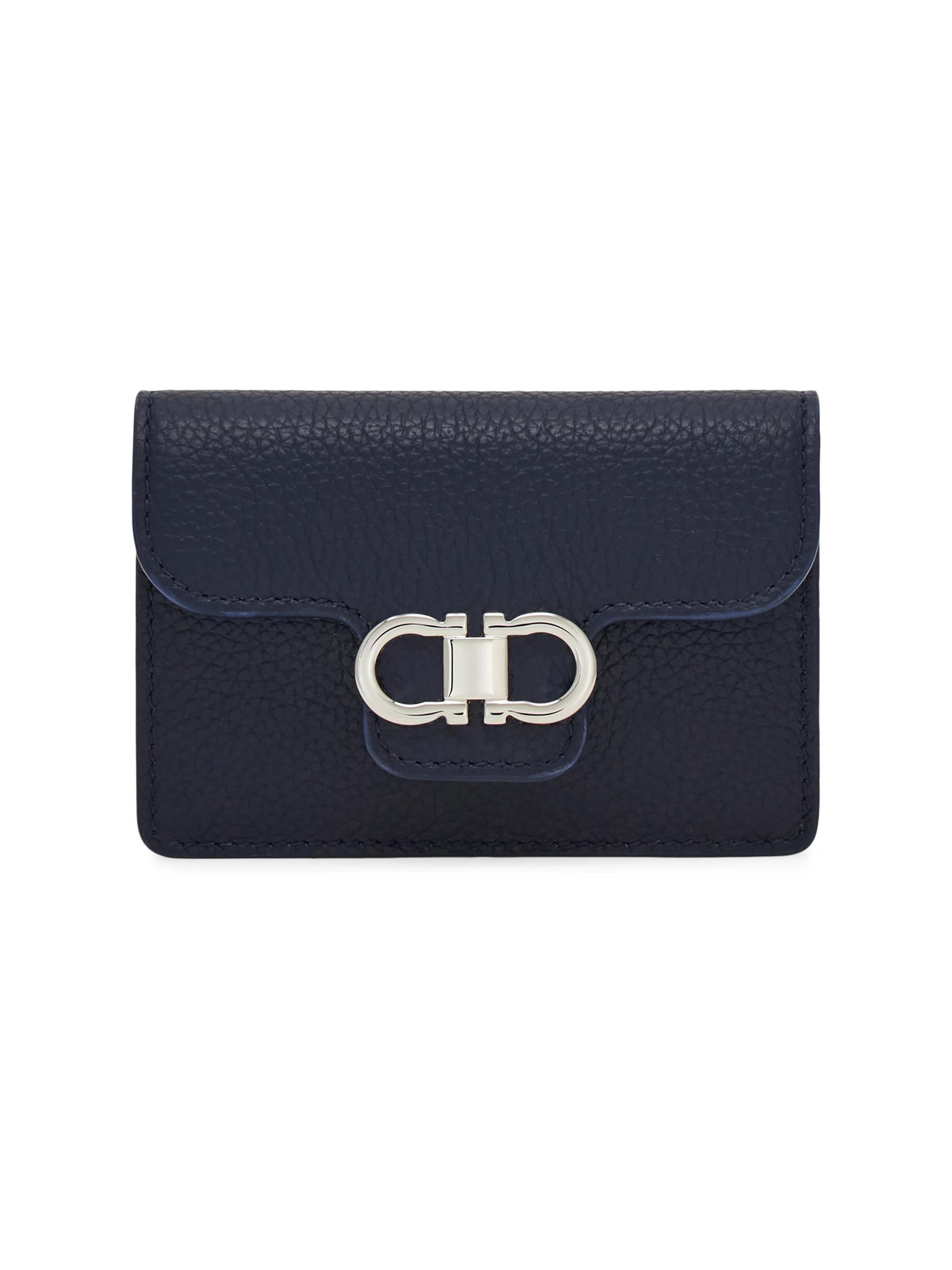 FERRAGAMO Women's Gancini Wallet - Navy Haze Optic White