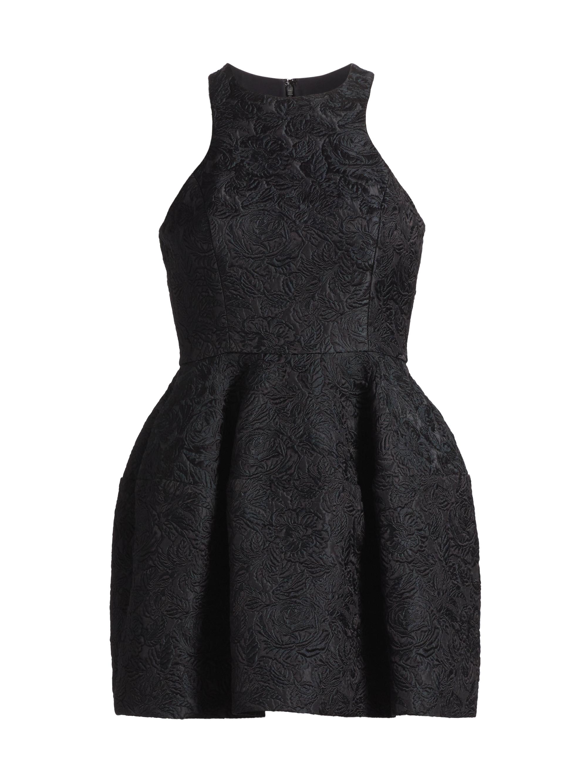 Michael Kors Collection Women's Floral Matelassé Racerback Bubble Minidress - Black