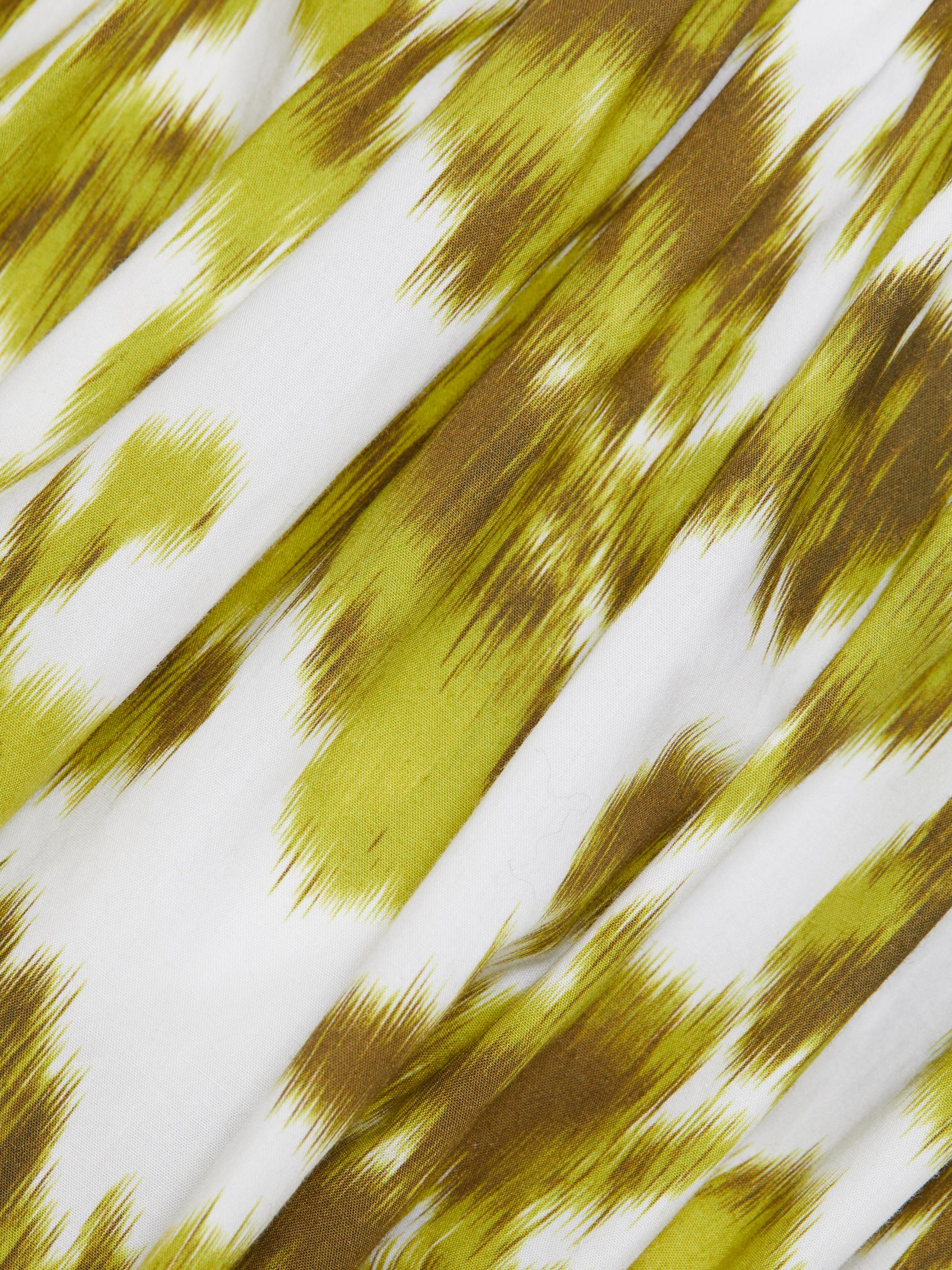 Michael Kors Collection Abstract Floral Cotton Drop-Waist Midi