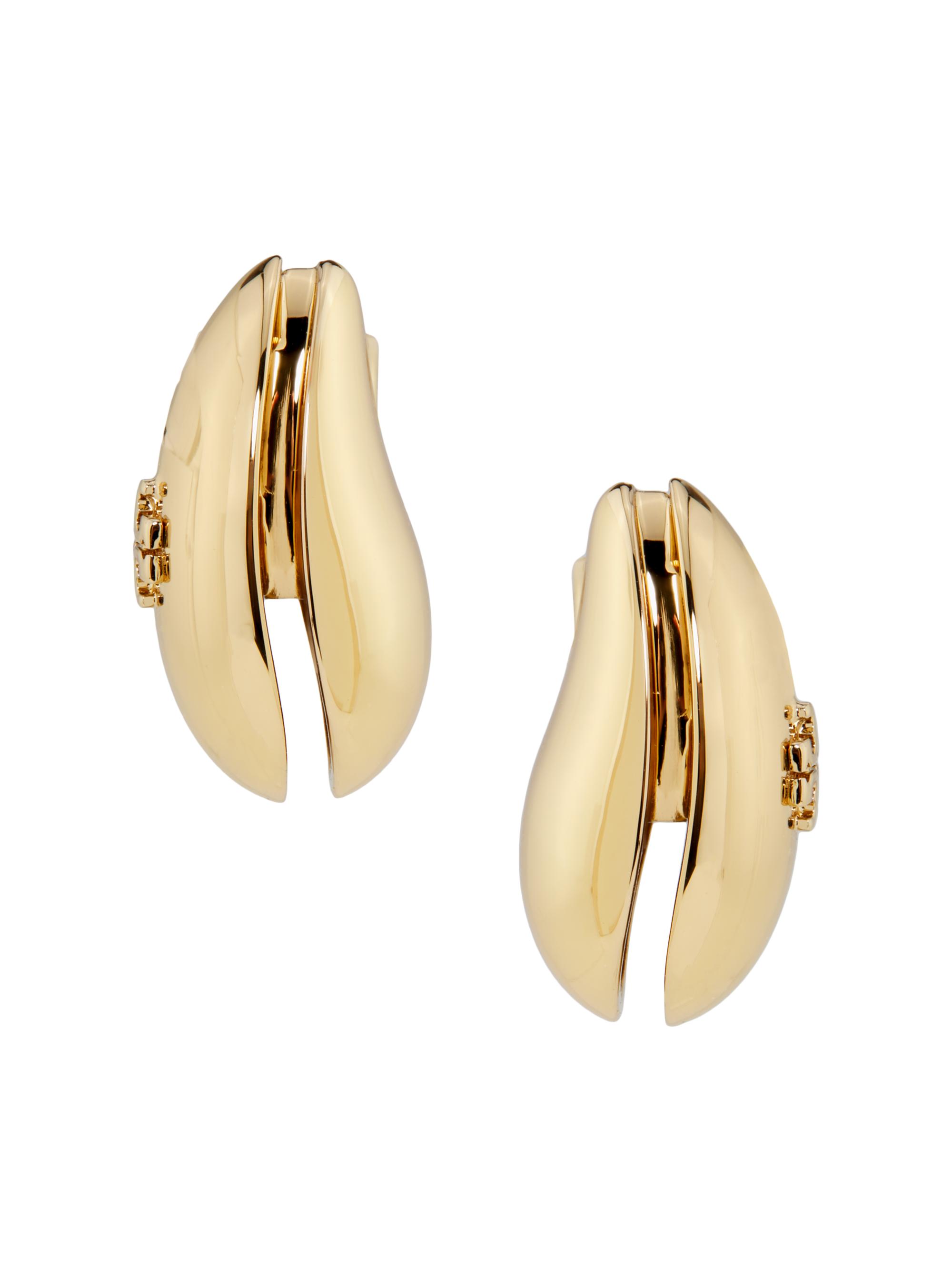 Tory Burch Women's Wave 18K-Gold-Plated  Drop Earrings - Light Brass