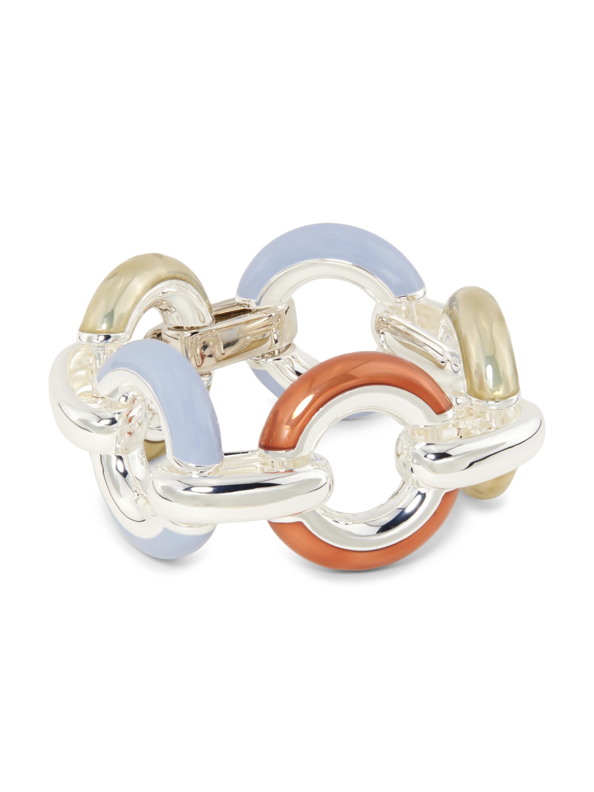 Tory Burch Women's Donut Silvertone & Enamel Chain Bracelet - Light Silver Multi